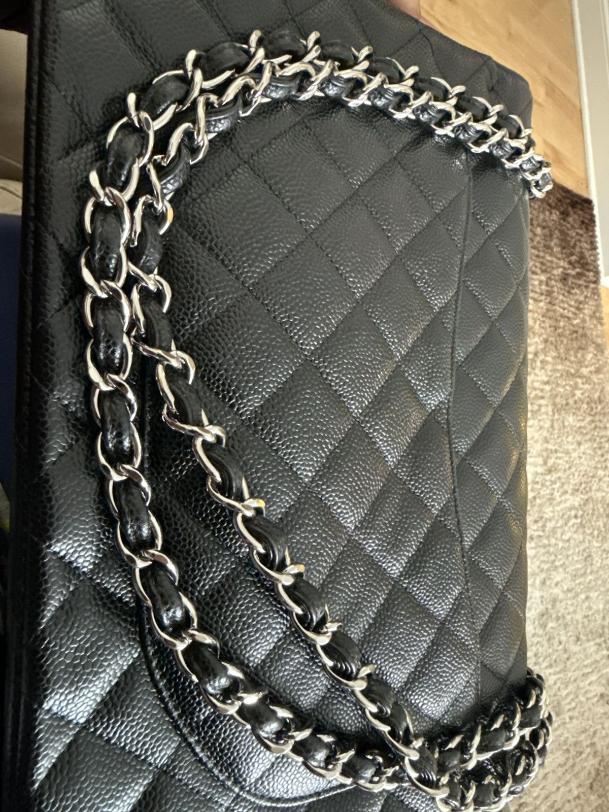 Chanel Chanel Classic Maxi Flap Bag Caviar Leather Size ONE SIZE - 10 Thumbnail