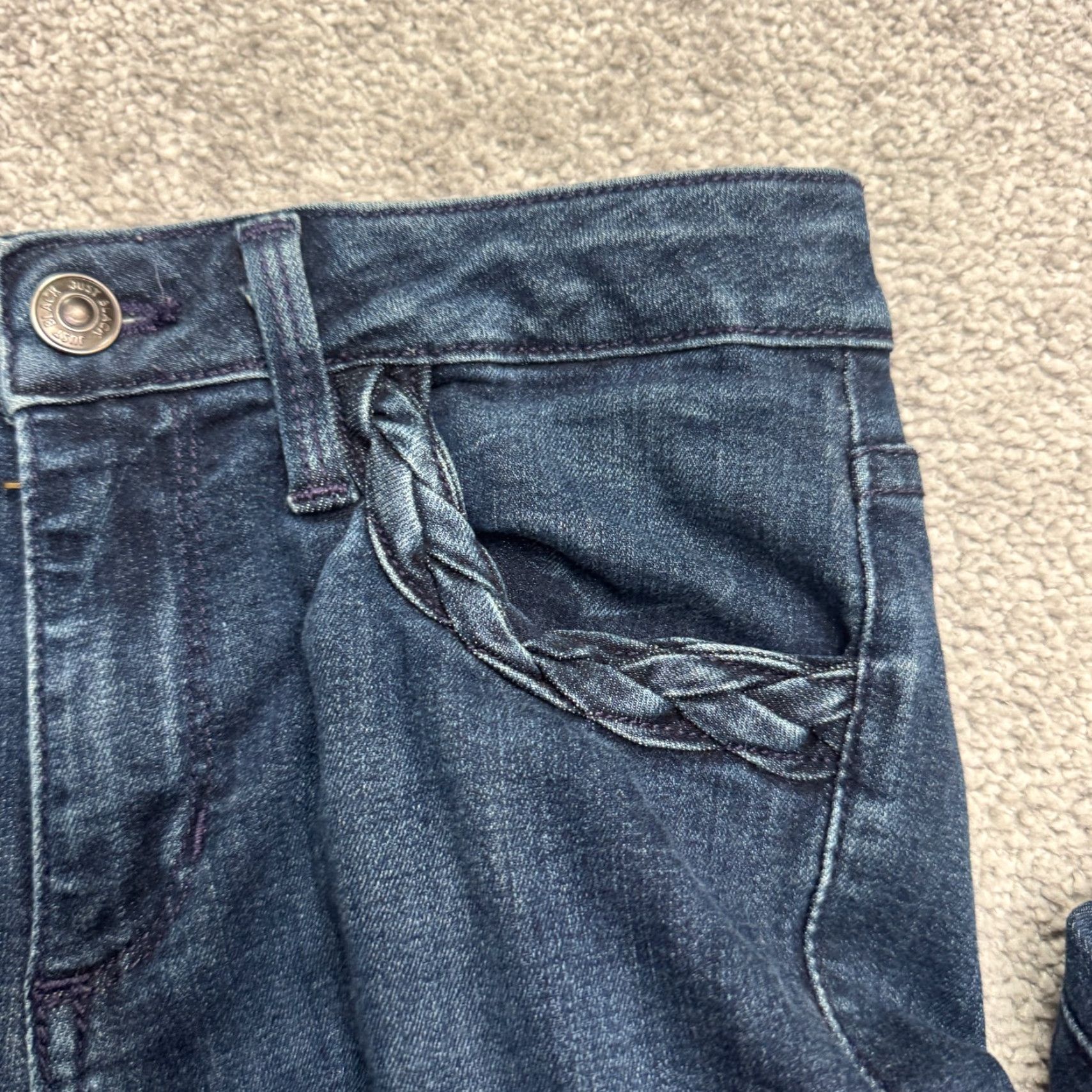 Denime JUST BLACK Mid Rise Straight Leg Crop Denim Jeans Womens 26P Blue Dark Wash Size 26" / US 2 / IT 38 - 3 Thumbnail