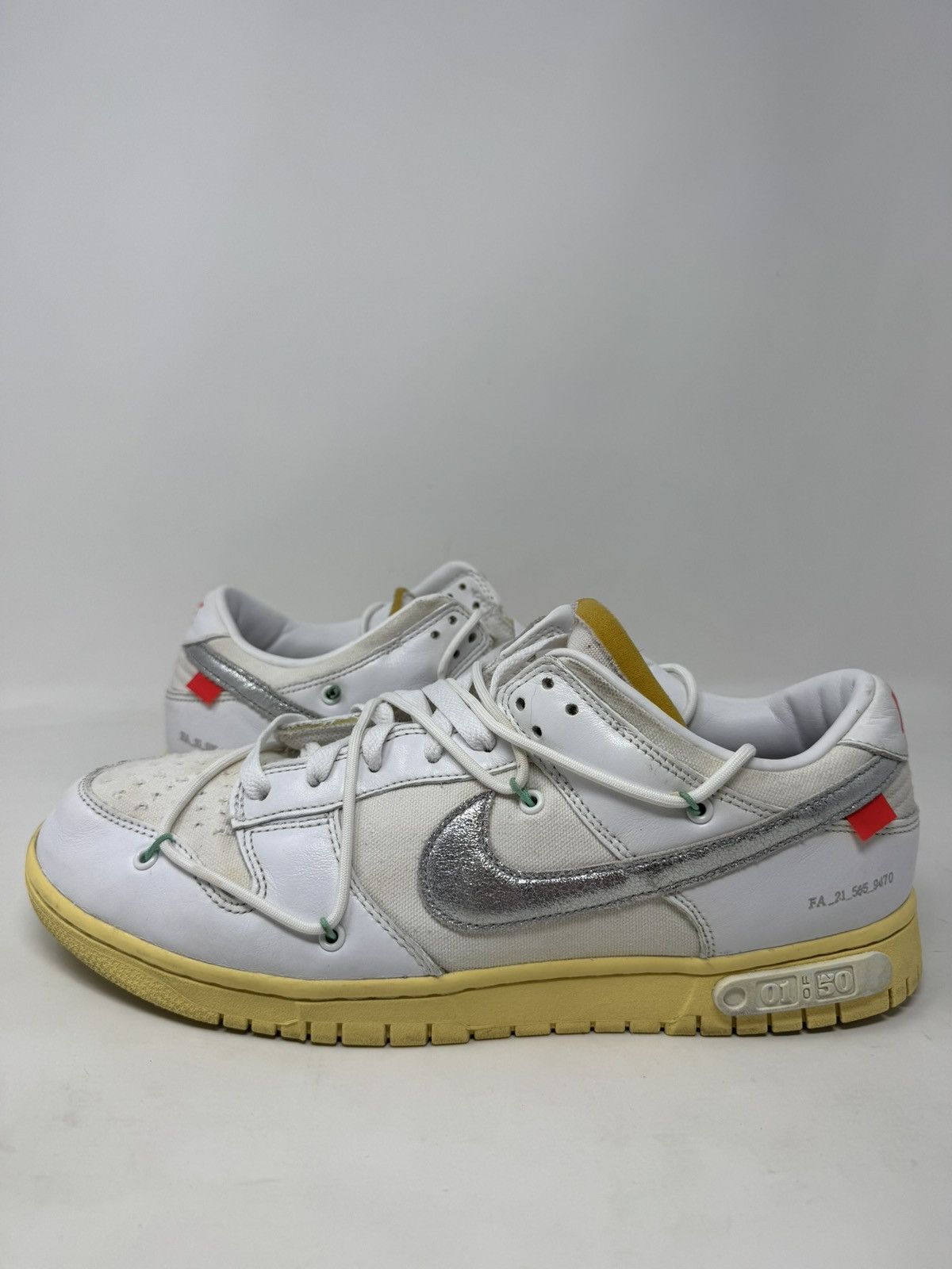 Nike Nike Dunk Low Off White Lot 01 of 50 Size US 11.5 / EU 44-45 - 3 Thumbnail