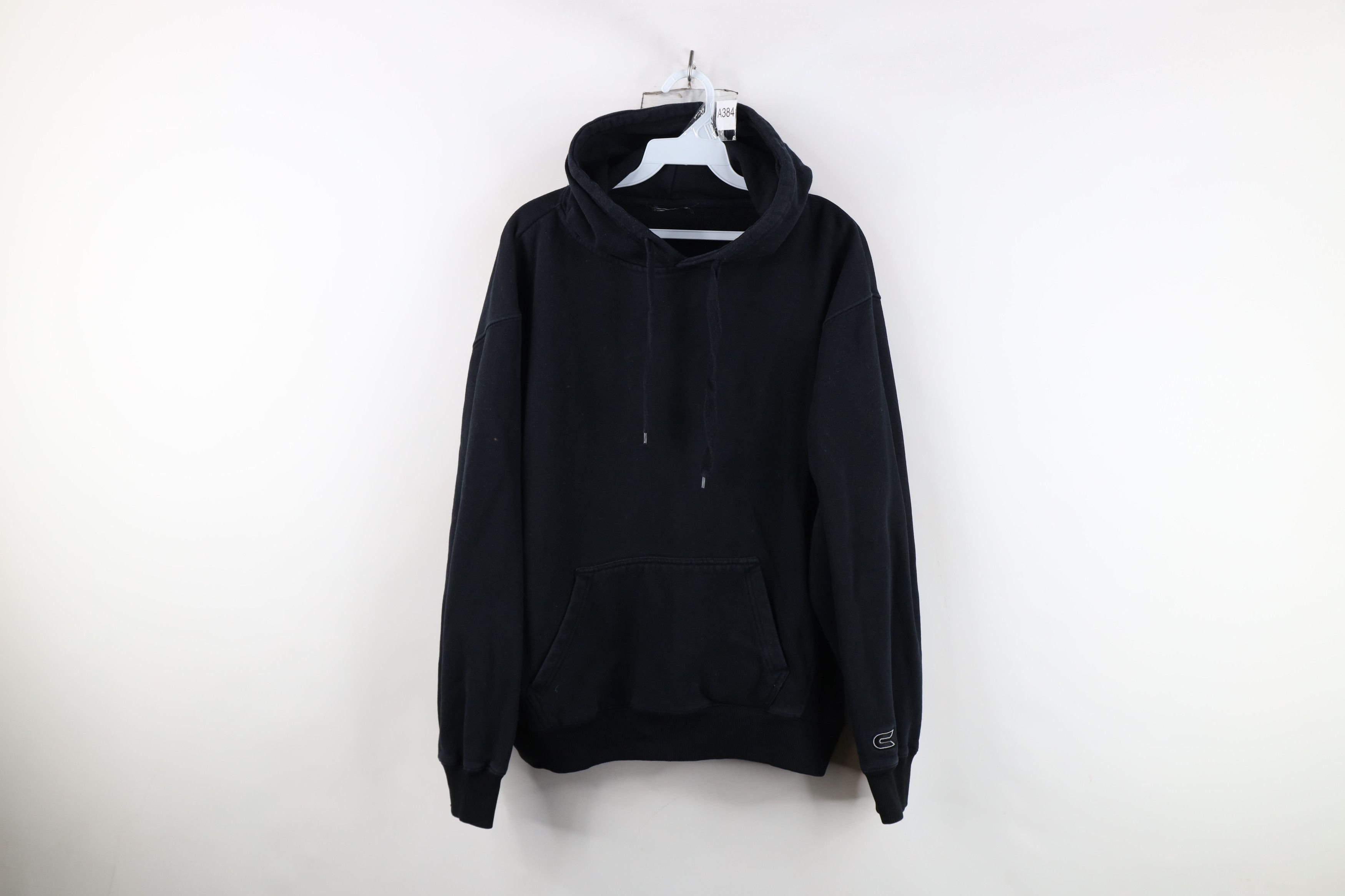 Vintage Vintage 90s Y2K Streetwear Blank Hoodie Sweatshirt Black Size US L / EU 52-54 / 3 - 1 Thumbnail
