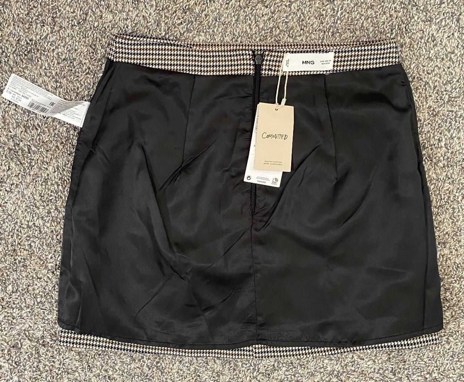 Mango NWT MANGO Mini Skirt in Houndstooth (X-SMALL) Size 26" / US 2 / IT 38 - 9 Thumbnail