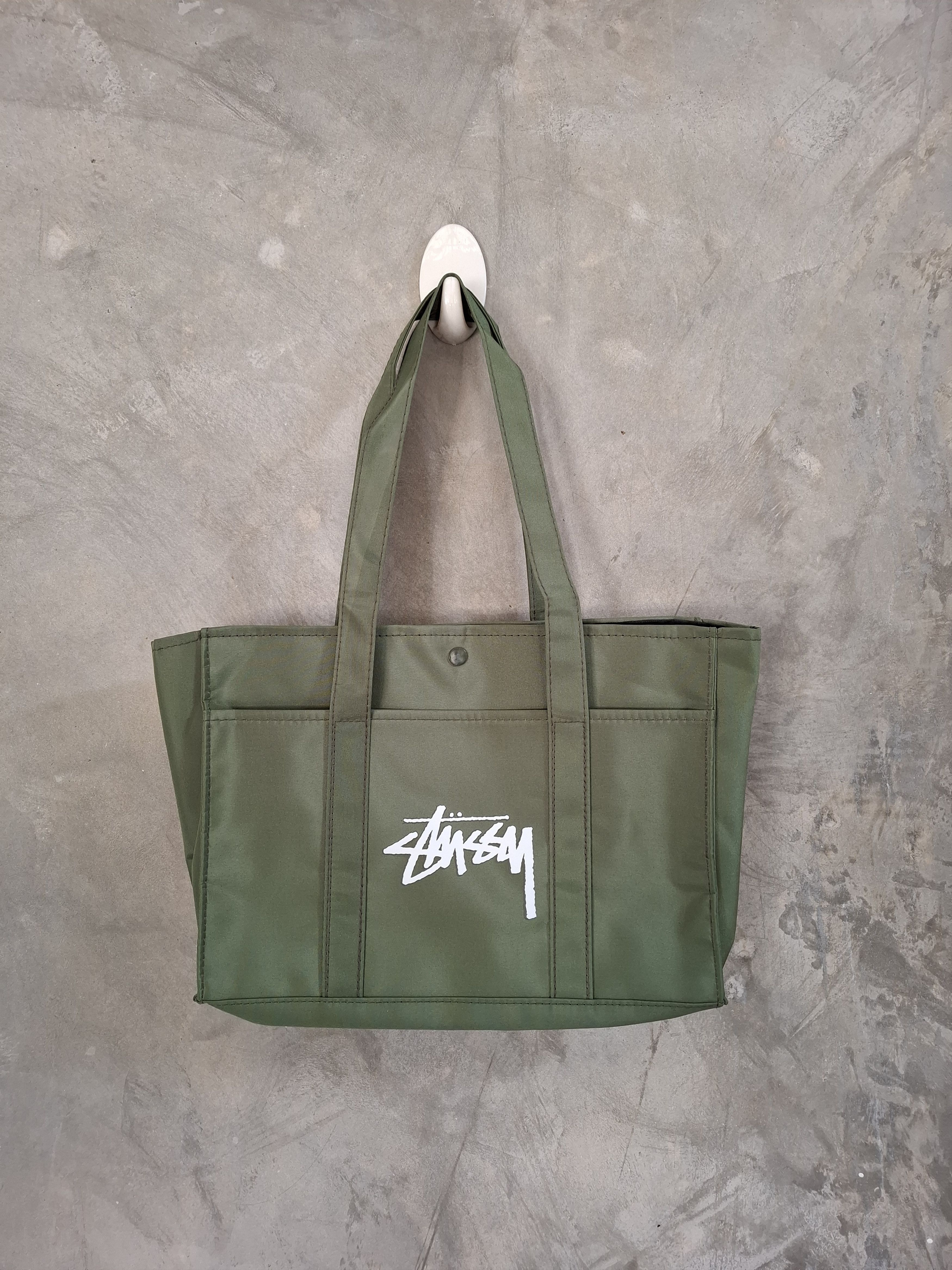 image of Stussy Military Green Totebag Japan Appendix Magazine, Men's