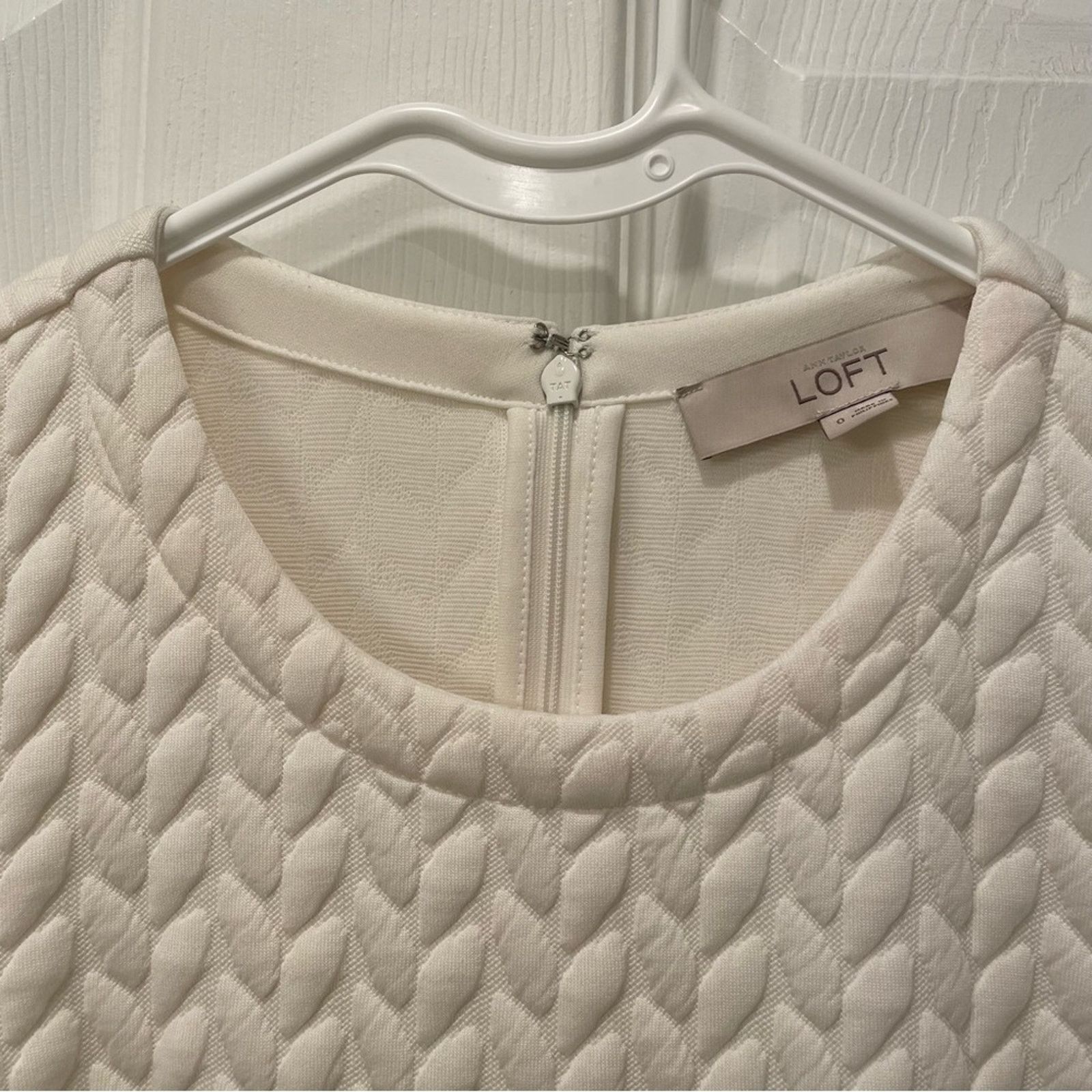 Loft Ann Taylor LOFT White Quilted Dress 0 Size XS / US 0-2 / IT 36-38 - 4 Thumbnail