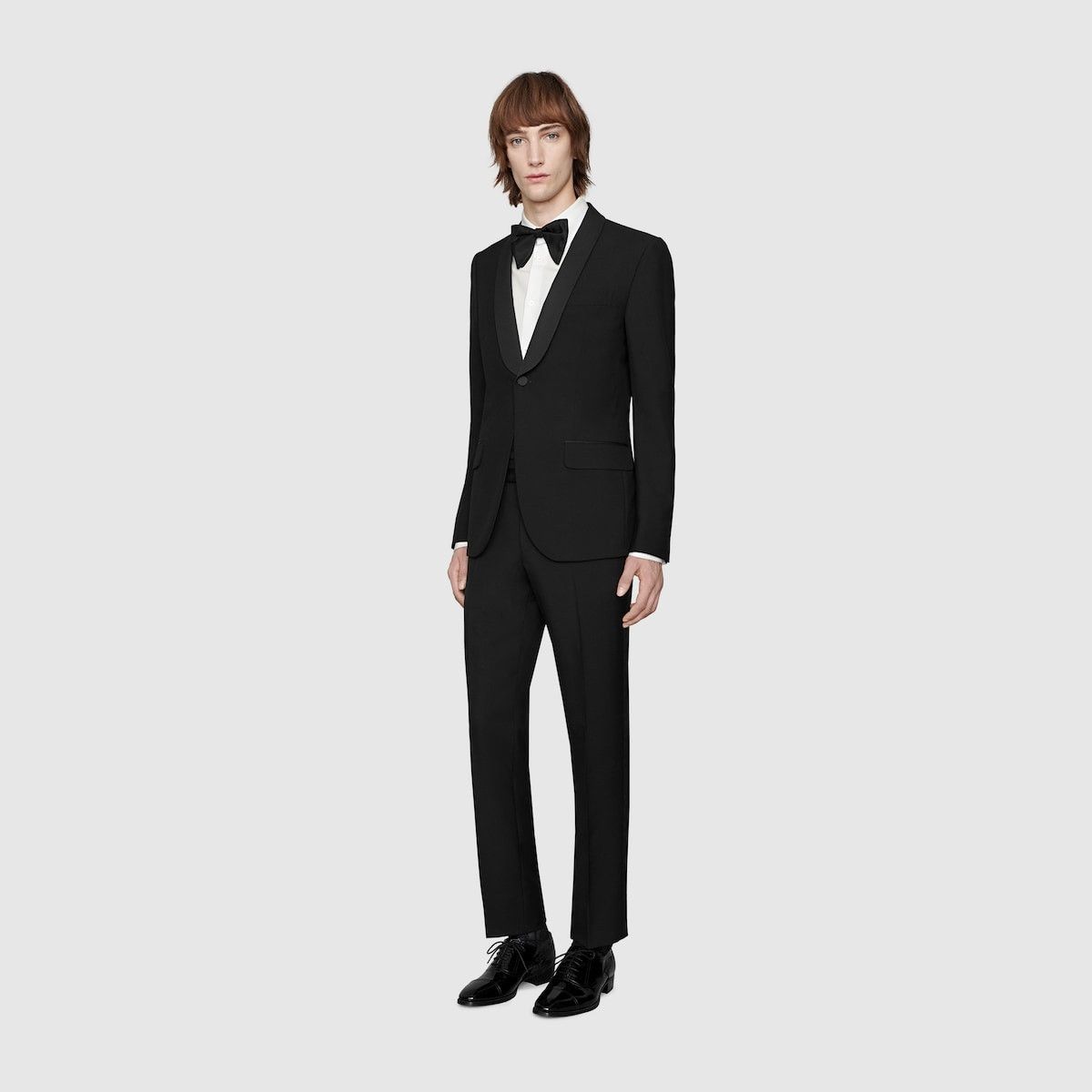 Gucci oc11z1025 Tapered Wool Mohair Tuxedo Suit in Black Size US S / EU 44-46 / 1 - 2 Thumbnail