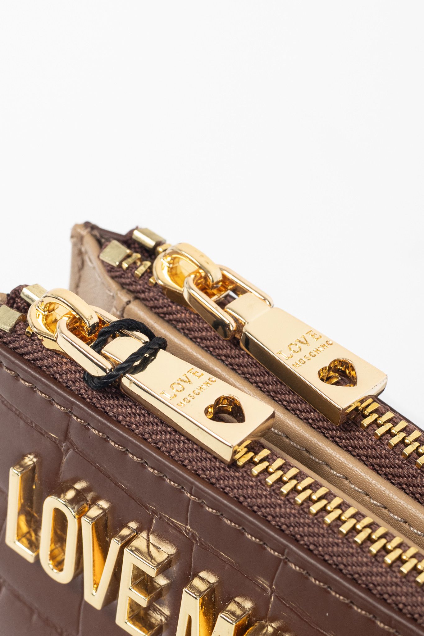 Love Moschino Love Moschino Croc-Embossed Faux-Leather Compact Wallet Size ONE SIZE - 7 Thumbnail