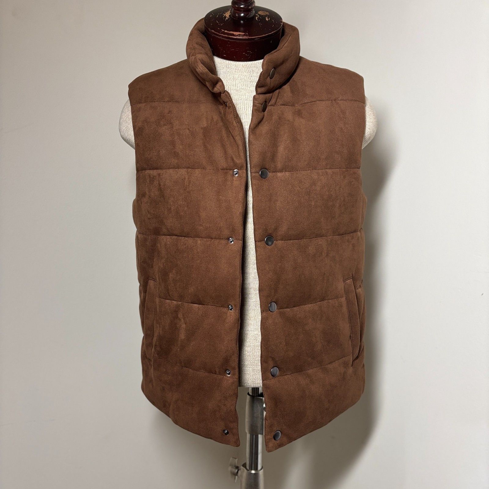 Other NET Quilted Padded Brown Vest Puffer Men's M 4-6690 NWOT Size US M / EU 48-50 / 2 - 5 Thumbnail