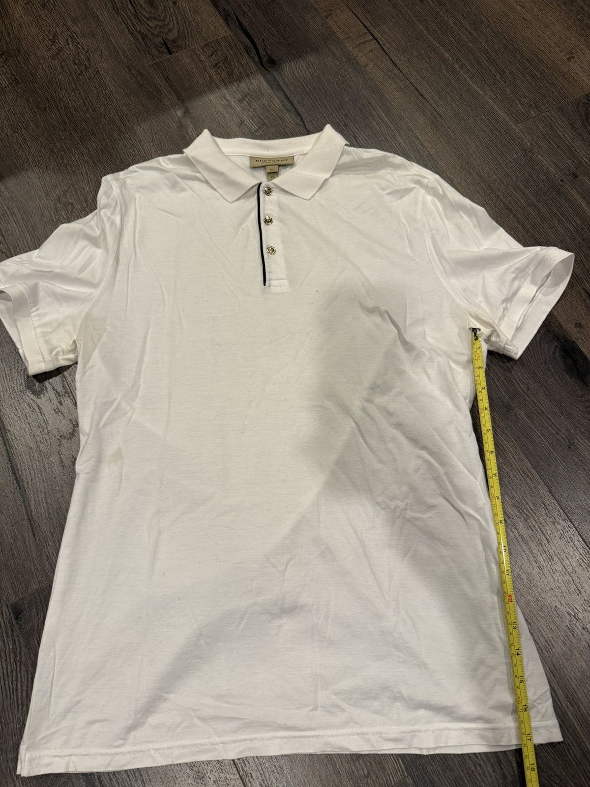 Burberry Burberry Men’s White Polo Gold Accents Size US M / EU 48-50 / 2 - 9 Thumbnail