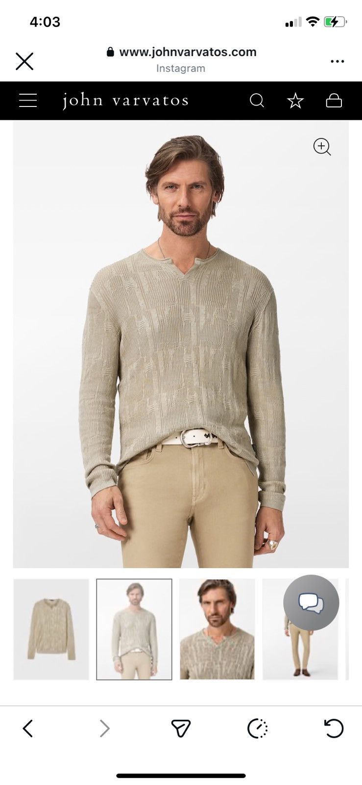 John Varvatos Vinny Henley Size US S / EU 44-46 / 1 - 7 Thumbnail