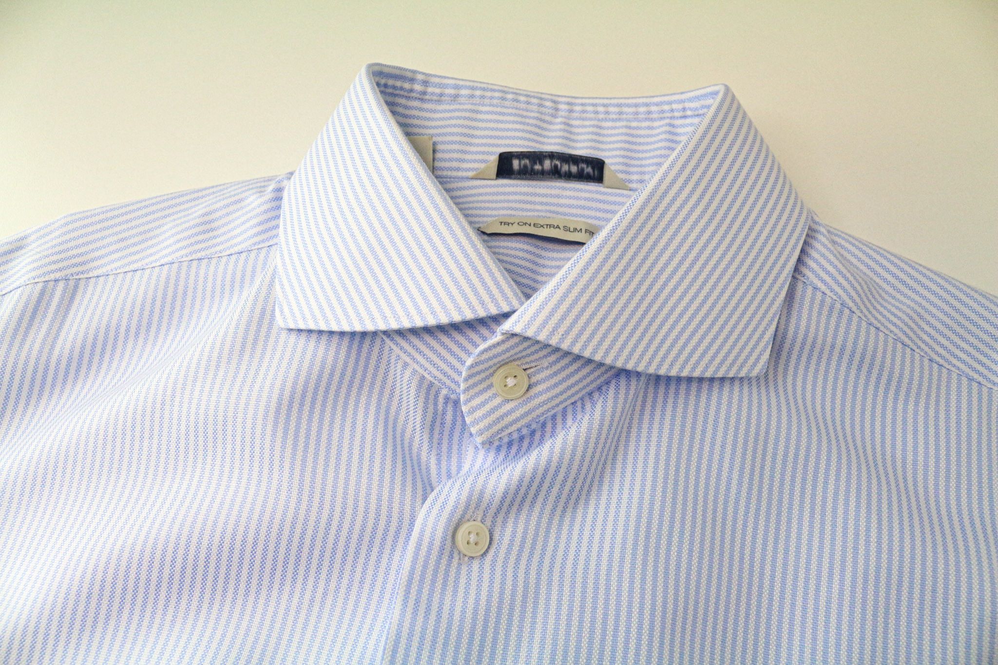 Suitsupply 41/16 Blue Cotton Extra Slim Try On Shirt 76427 Size 42R - 3 Thumbnail