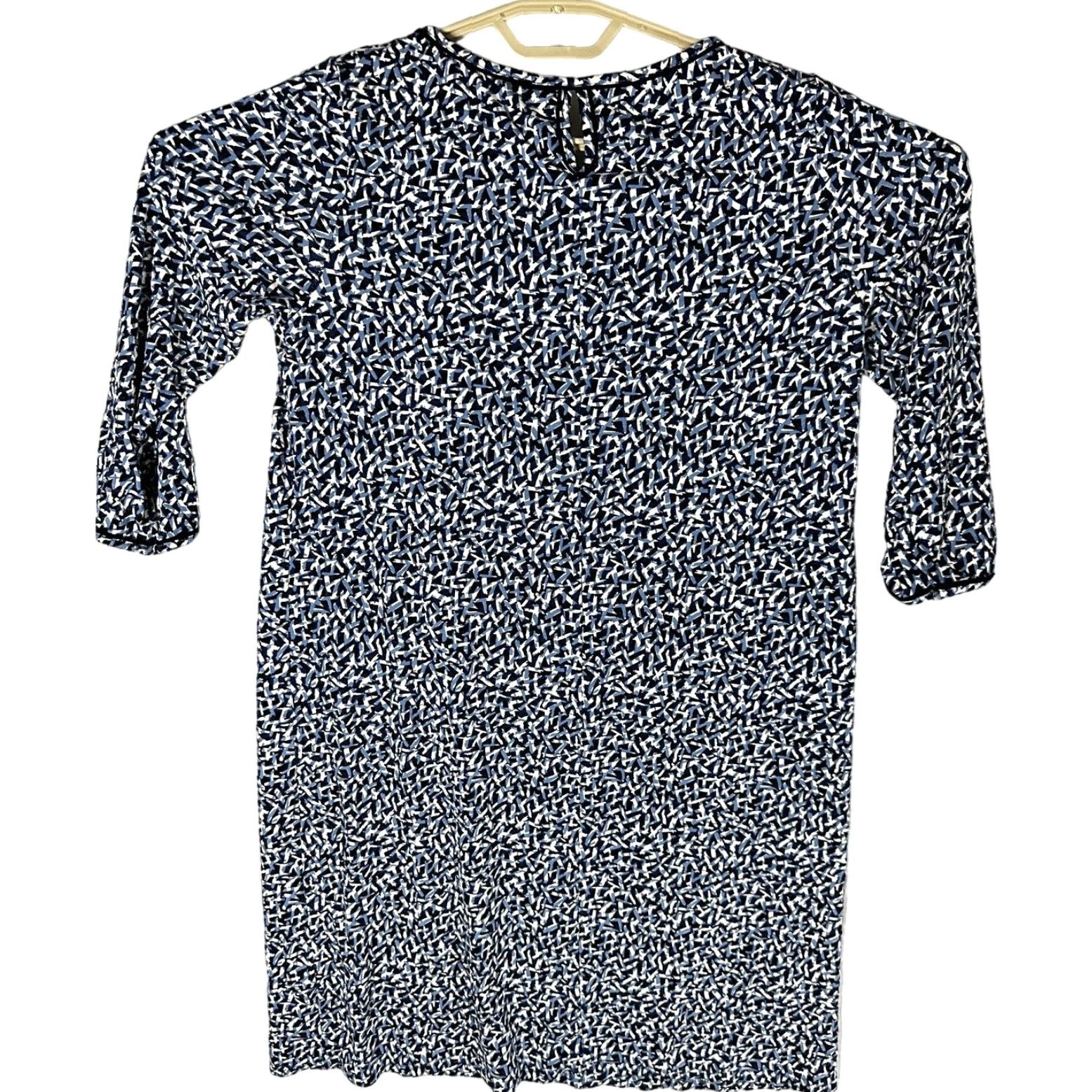 J. Jill J Jill Wearever Shift Dress S Petite SP Blue White Jersey Knit 3/4 Sleeve Travel Size S / US 4 / IT 40 - 3 Thumbnail