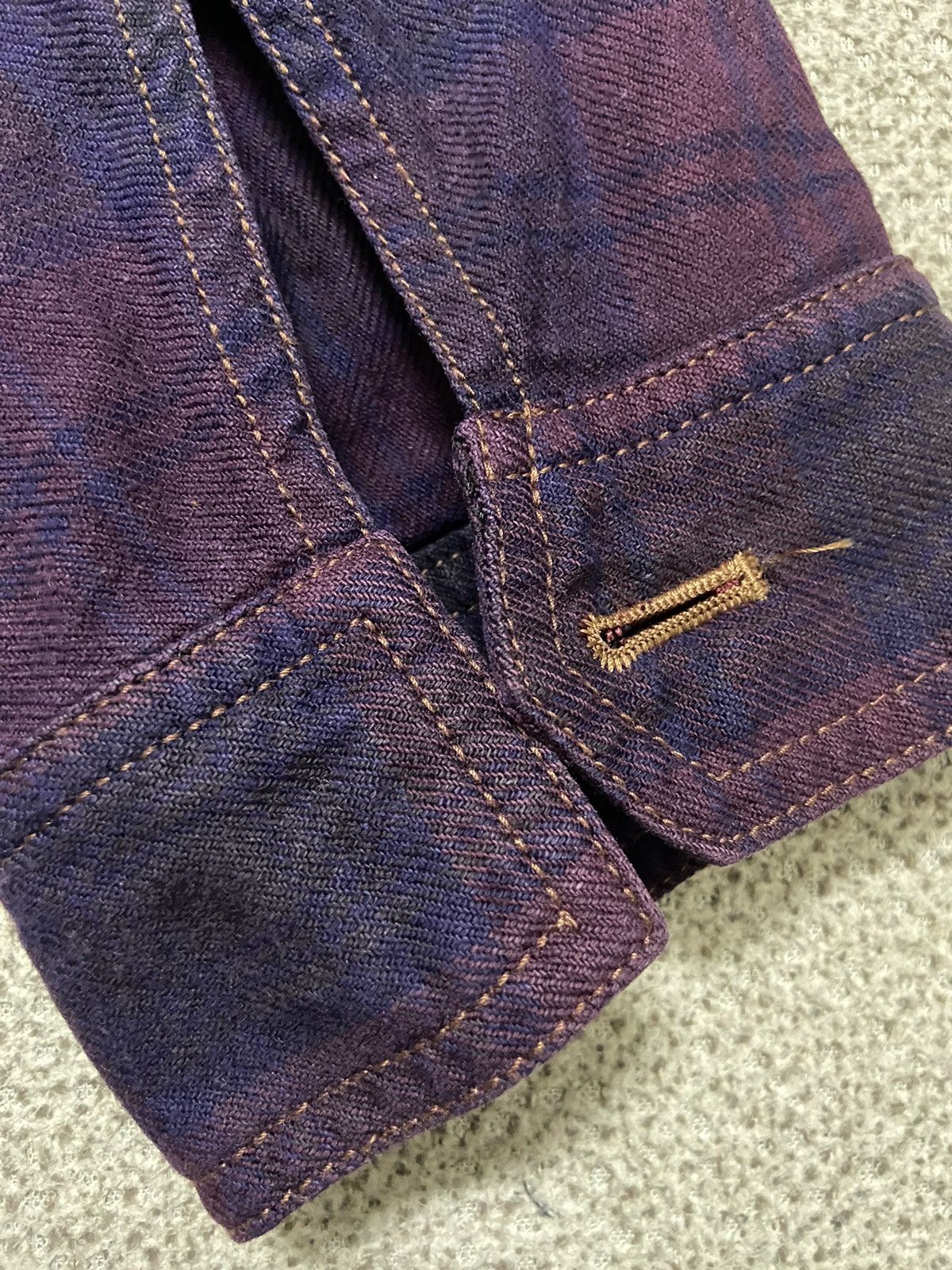 Final Home Checkered Denim Unconstructed Jacket