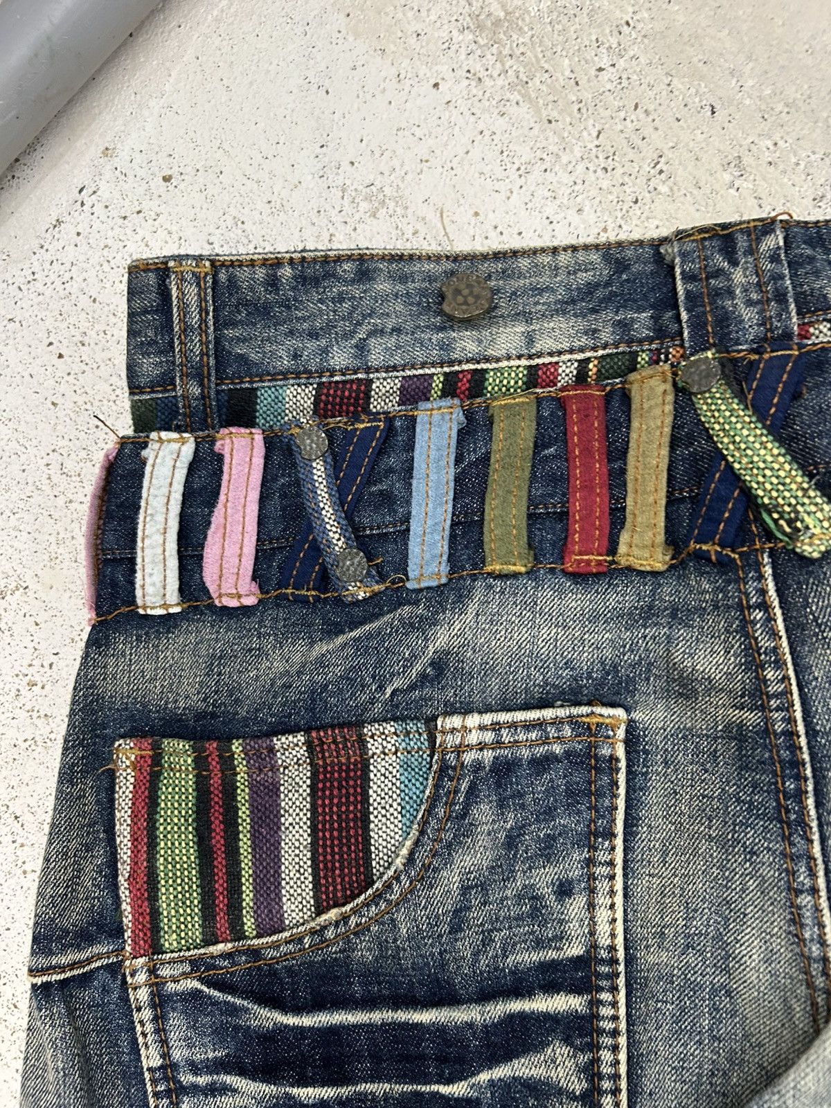 GOSTAR DE FUGA Vintage Joneaa Denim Double Waist Engineer Mud Washed Size US 31 - 23 Thumbnail