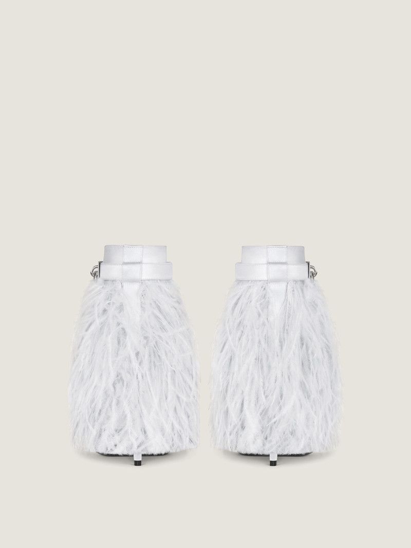 Givenchy o1w1db10326 Shark Lock Stiletto Ankle Boots in White Size US 10 / IT 40 - 6 Thumbnail