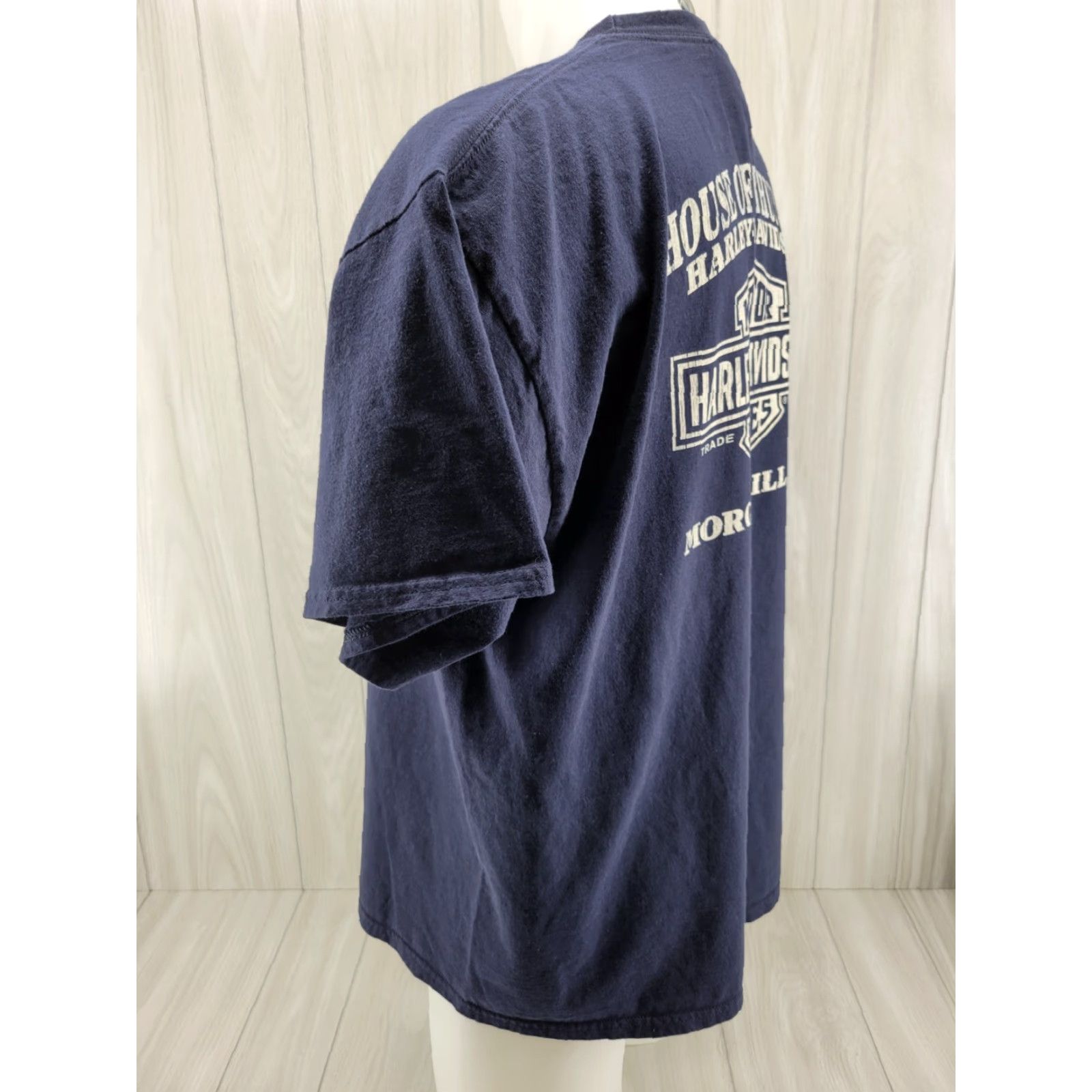 Harley Davidson Harley-Davidson T Shirt Harley-Davidson House Of Thunder Mens XL Crew Neck Short Sleeve Blue 90s Motorcycle Biker Graphic Print Size US XL / EU 56 / 4 - 7 Thumbnail