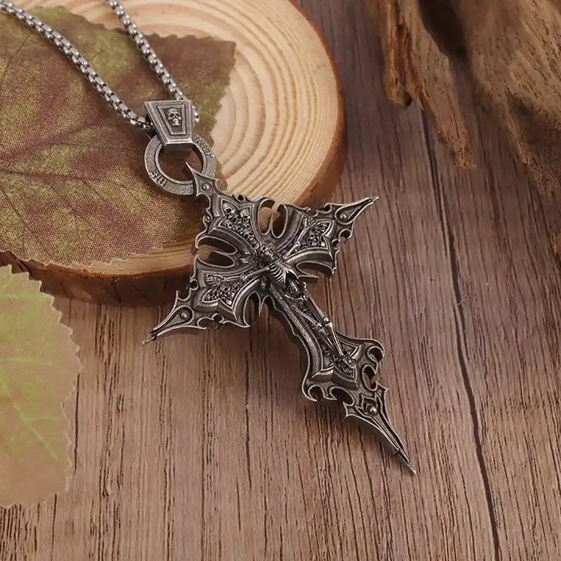 Jewelry × Vintage Vintage Gothic Christian Dante Purgatory Cross Necklace Size ONE SIZE - 1 Thumbnail