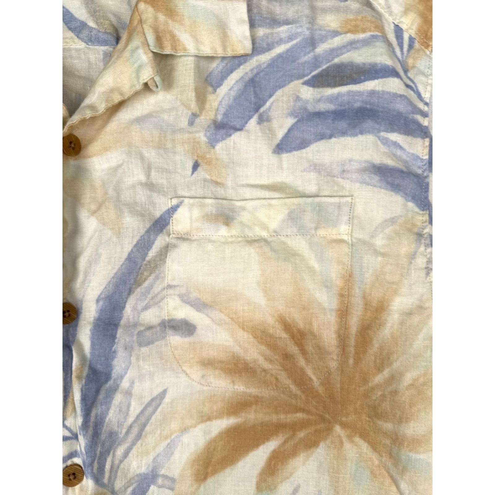 Tommy Bahama Tommy Bahama Shirt Men Extra Large Ivory Floral 100% Linen Hawaiian Button Up (Relaxed) Size US XL / EU 56 / 4 - 6 Thumbnail