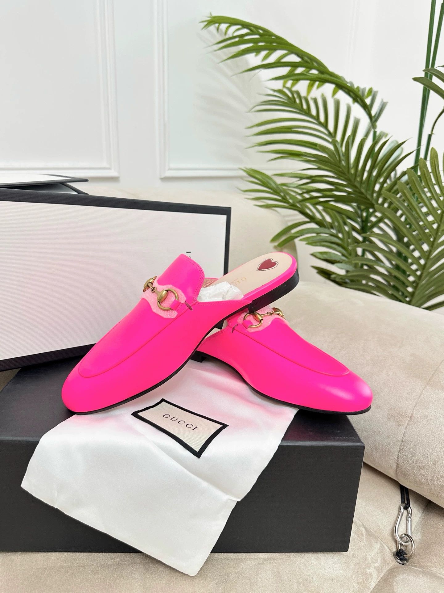Gucci GUCCI Horsebit Mule Women's Fluorescent Pink Size US 6 / IT 36 - 4 Thumbnail
