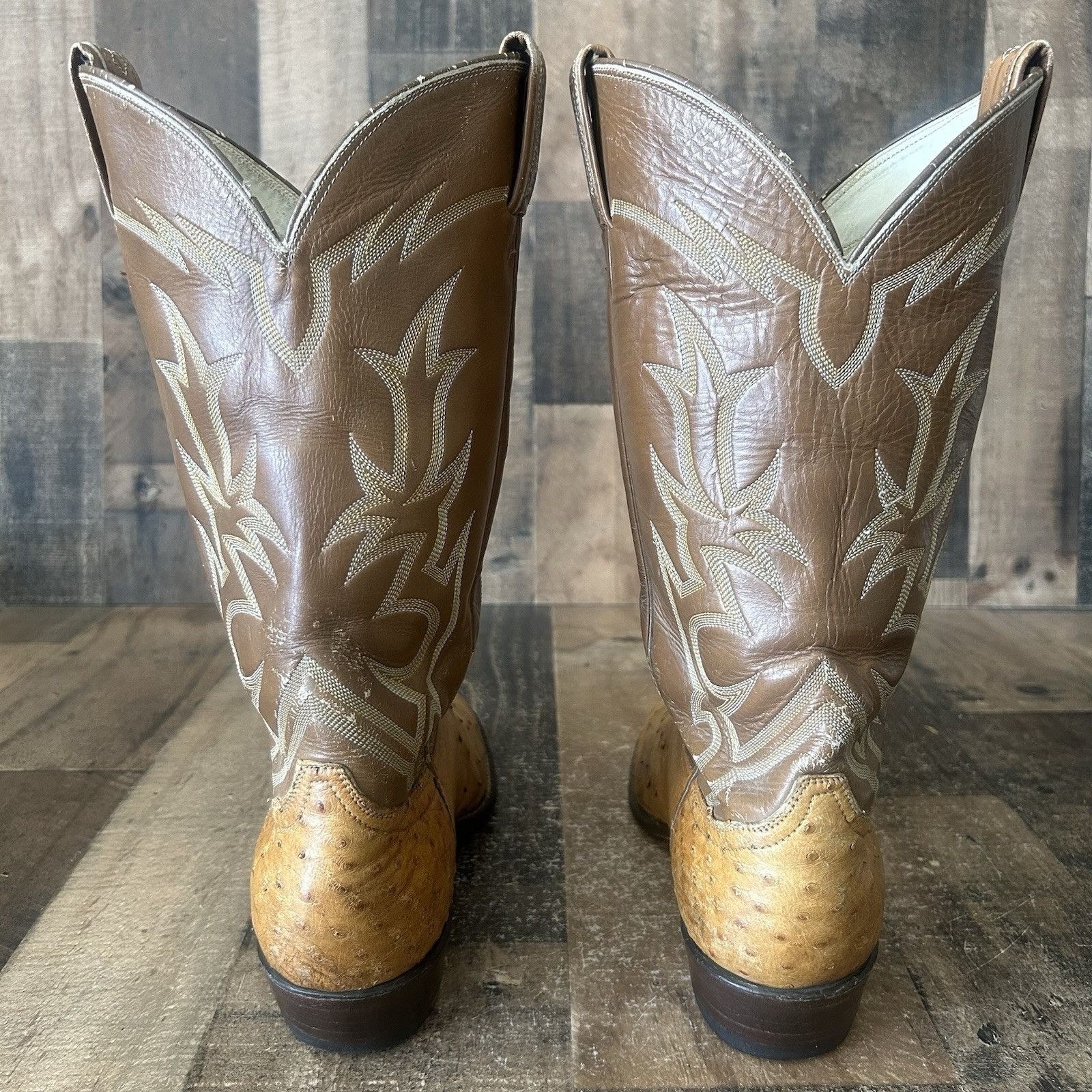 Tony Lama Tony Lama Vintage El Rey Ostrich Cowboy Boots Mens 9 D Size US 9 / EU 42 - 10 Thumbnail