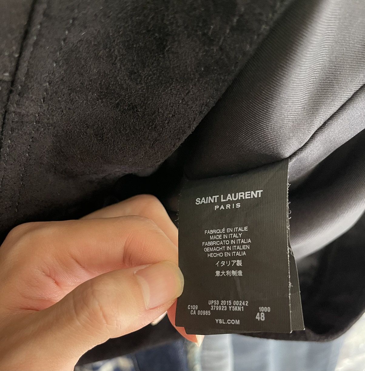 Hedi Slimane × Saint Laurent Paris SLP 15AW Calf Suede Jacket Size US M / EU 48-50 / 2 - 4 Thumbnail
