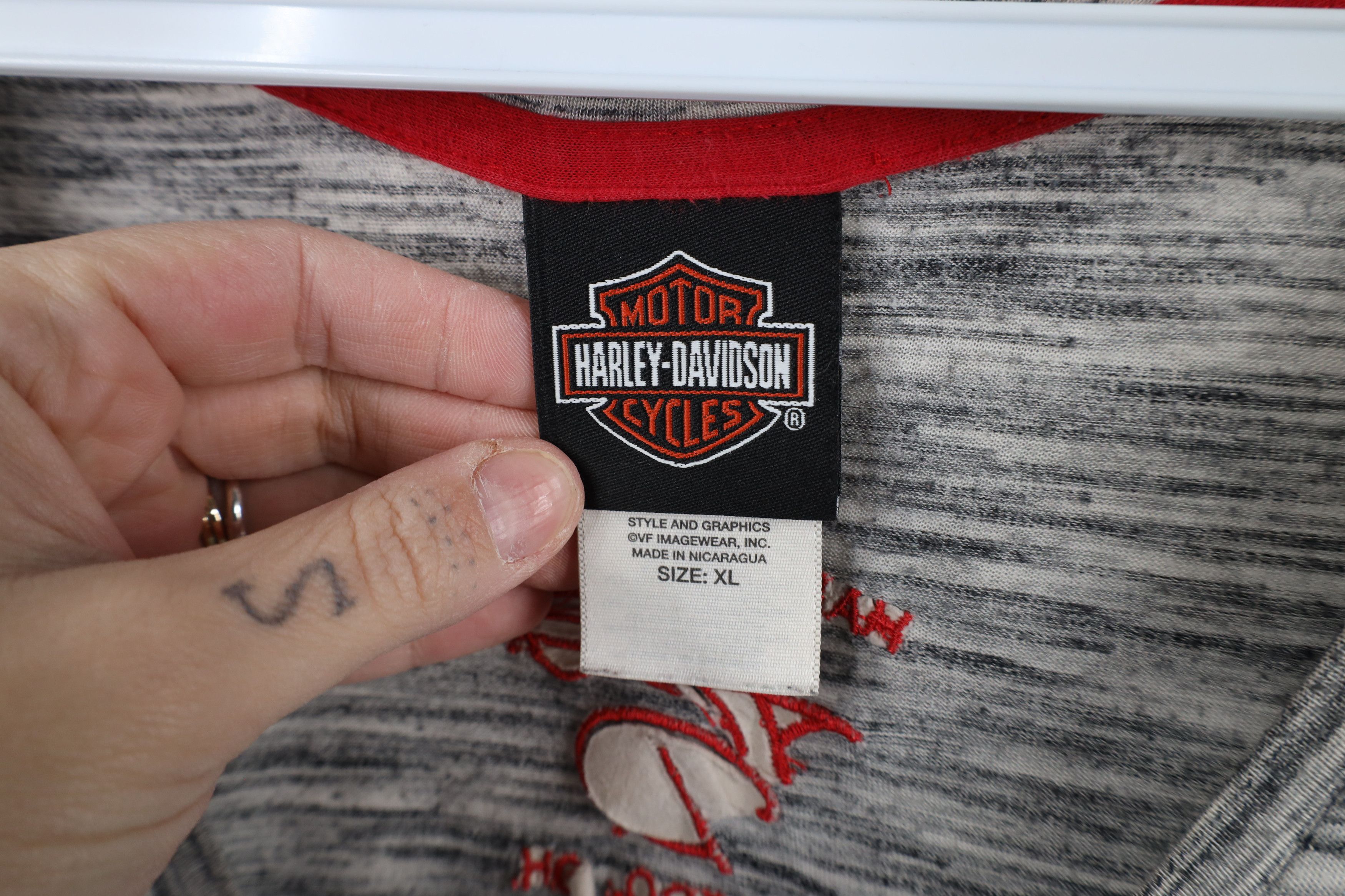 Harley Davidson × Vintage Vintage Y2K Harley Davidson Fire Flames Jersey Knit T-Shirt Size XL / US 12-14 / IT 48-50 - 7 Thumbnail