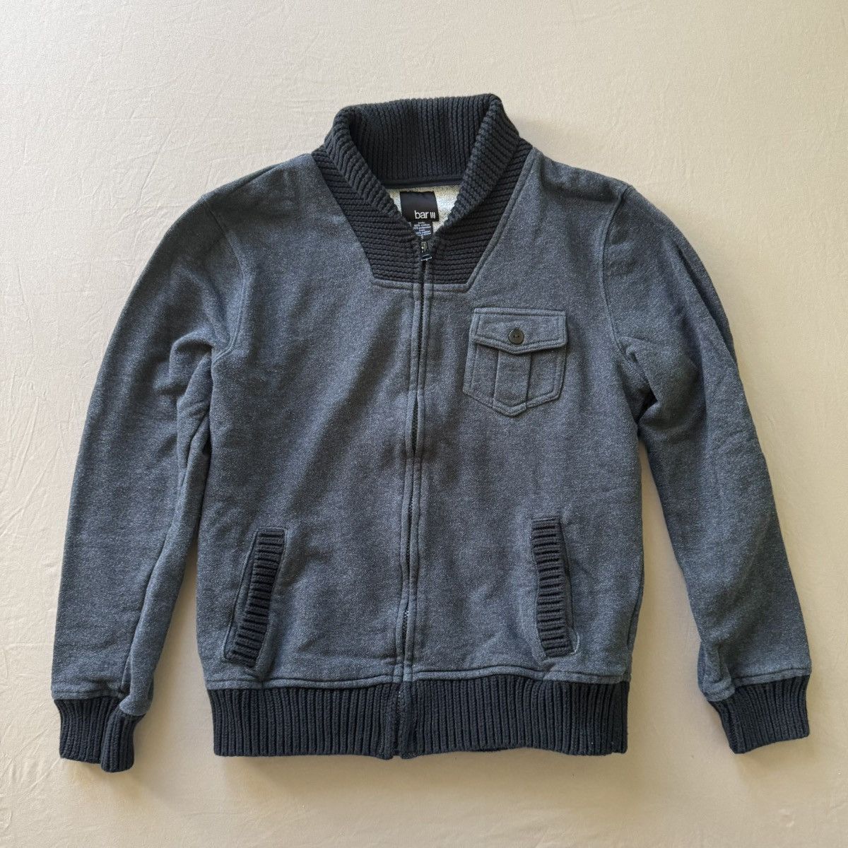 Bar III Bar III Collared Knit Zip Up Jacket Size US S / EU 44-46 / 1 - 1 Thumbnail