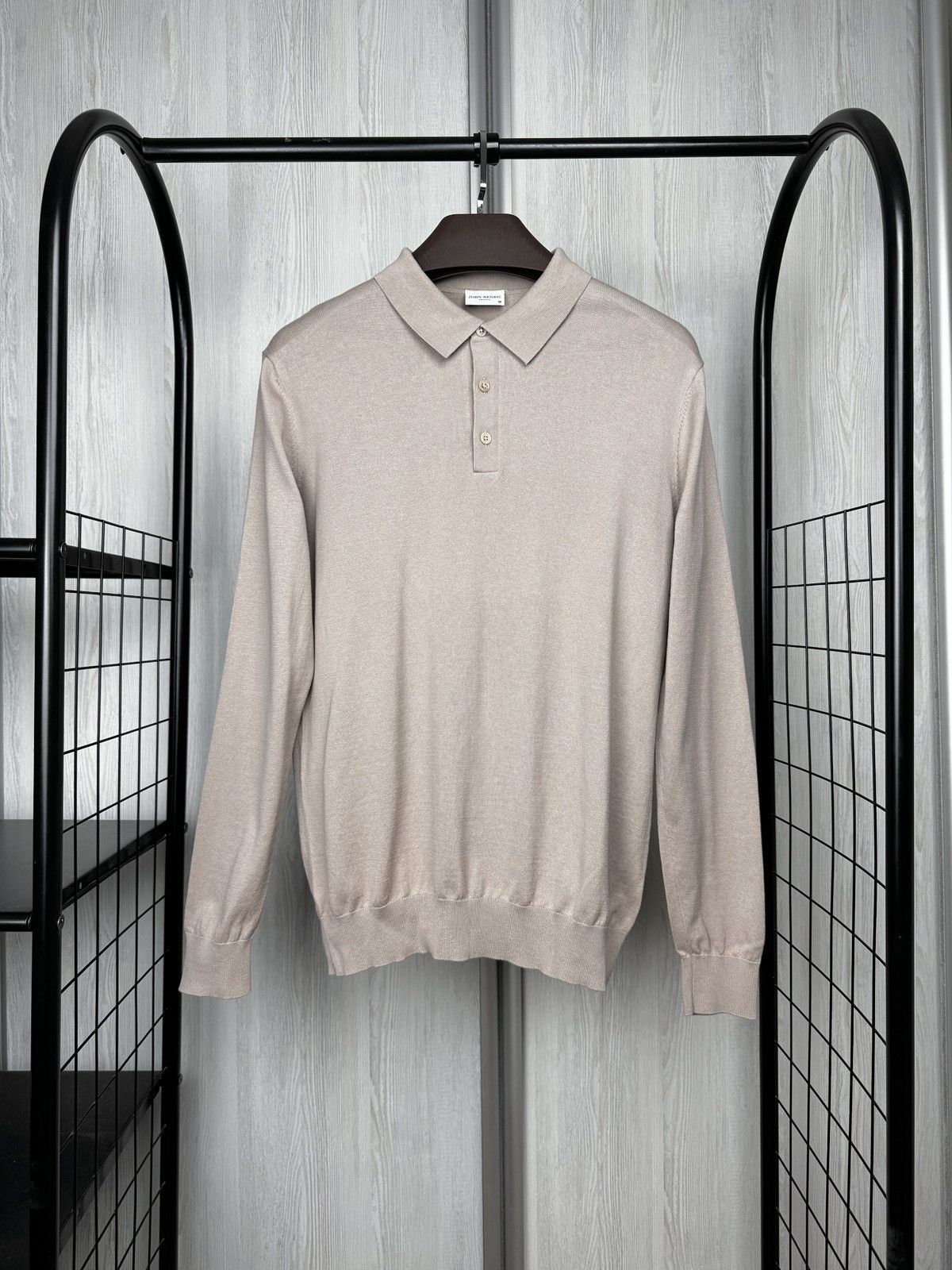 Other John Henric Sweden Cotton-Silk Knitted Long Sleeve Polo sz M Size US M / EU 48-50 / 2 - 1 Thumbnail