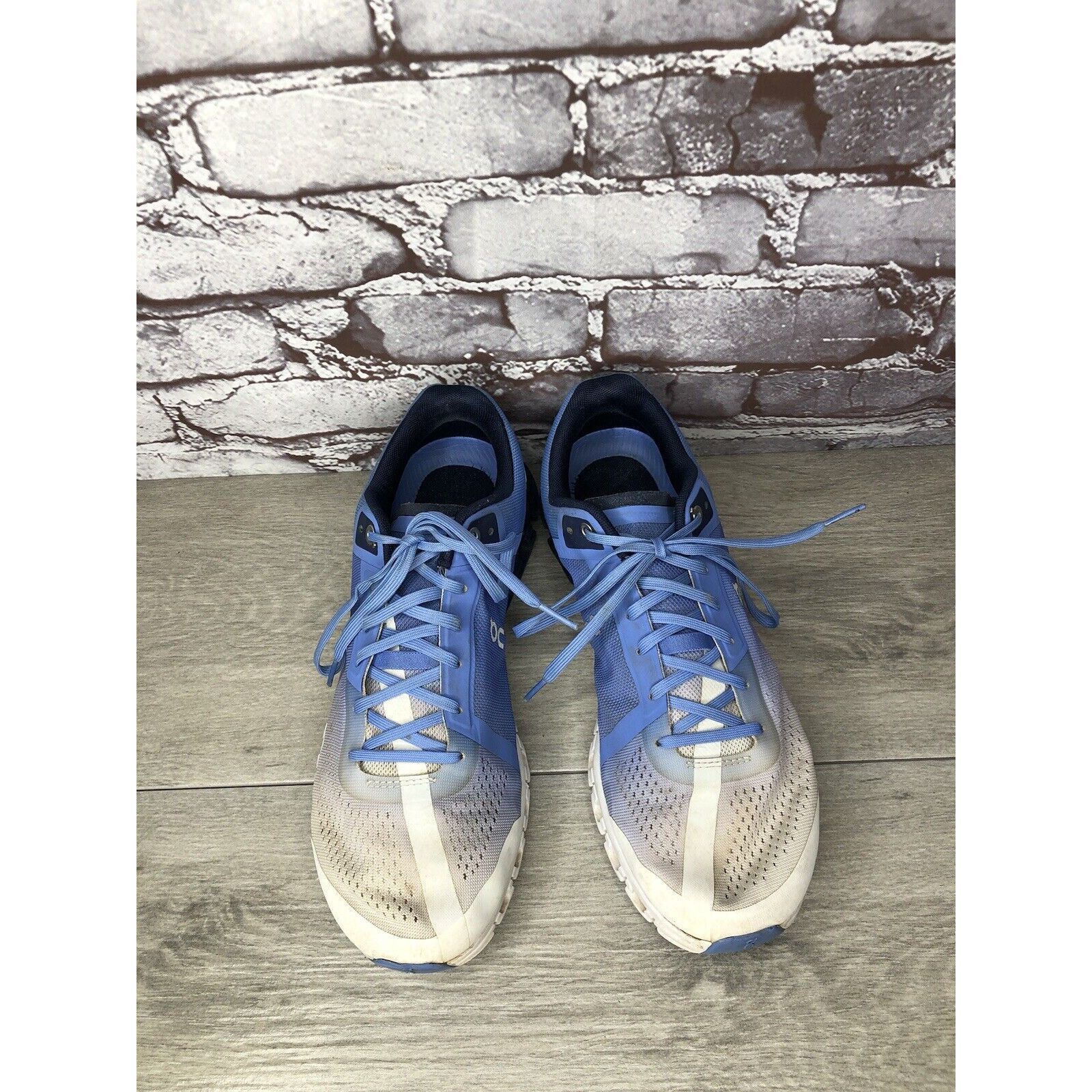 On On Cloudflow Marina White Blue Synthetic Lace Running Shoes Size US 10.5 / IT 40.5 - 10 Thumbnail