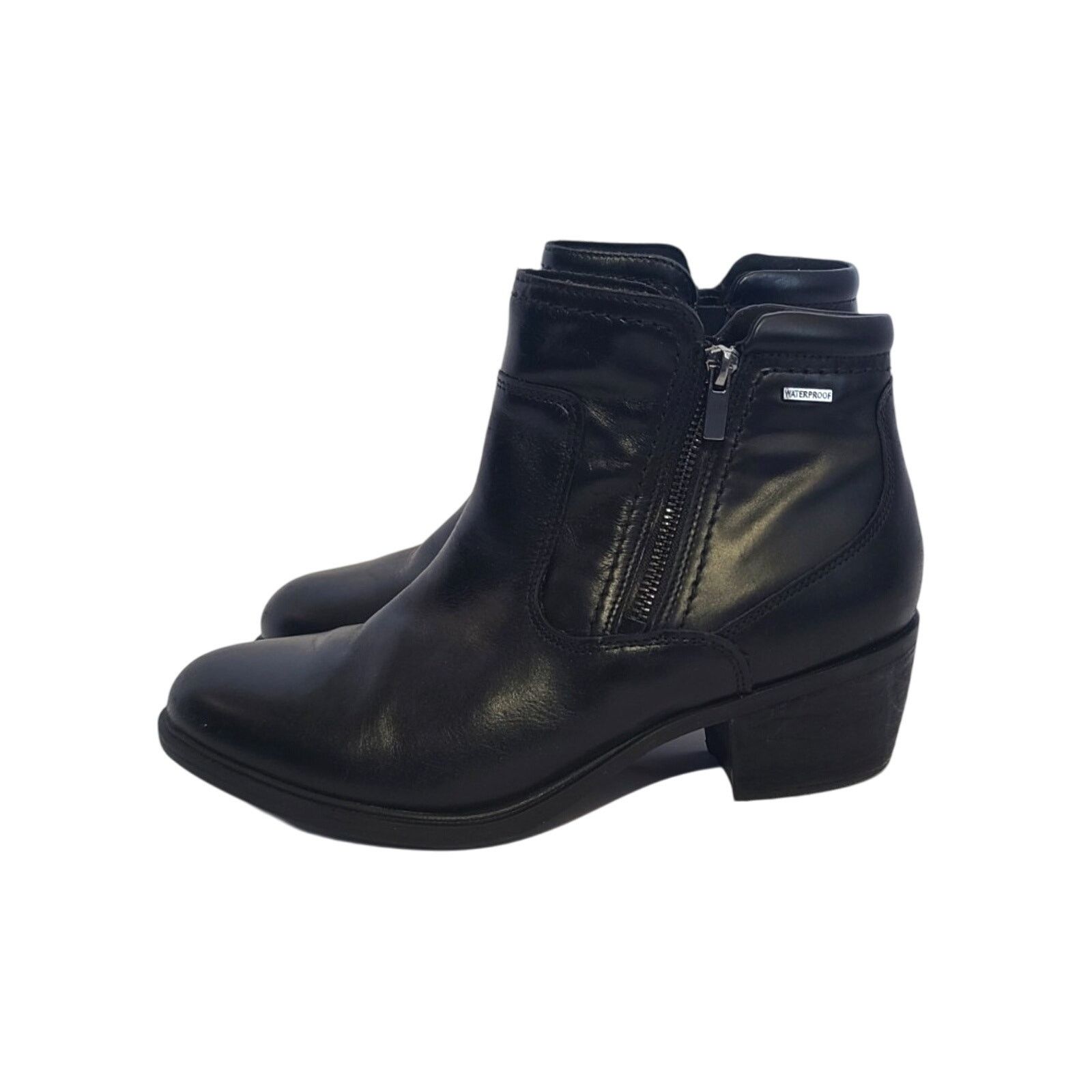 Clarks Clarks Womens Black Leather Neva Zip Wide Ankle Boots US 11 Size US 11 / IT 41 - 2 Thumbnail