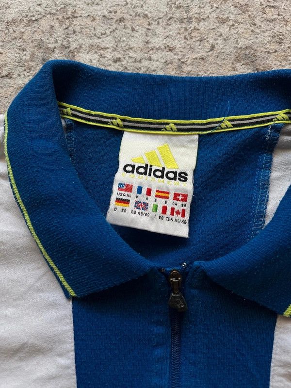 Adidas Adidas Equipments Sz XL Vintage 90s Polo Shirt Rare Zip Neck Size US XL / EU 56 / 4 - 3 Thumbnail