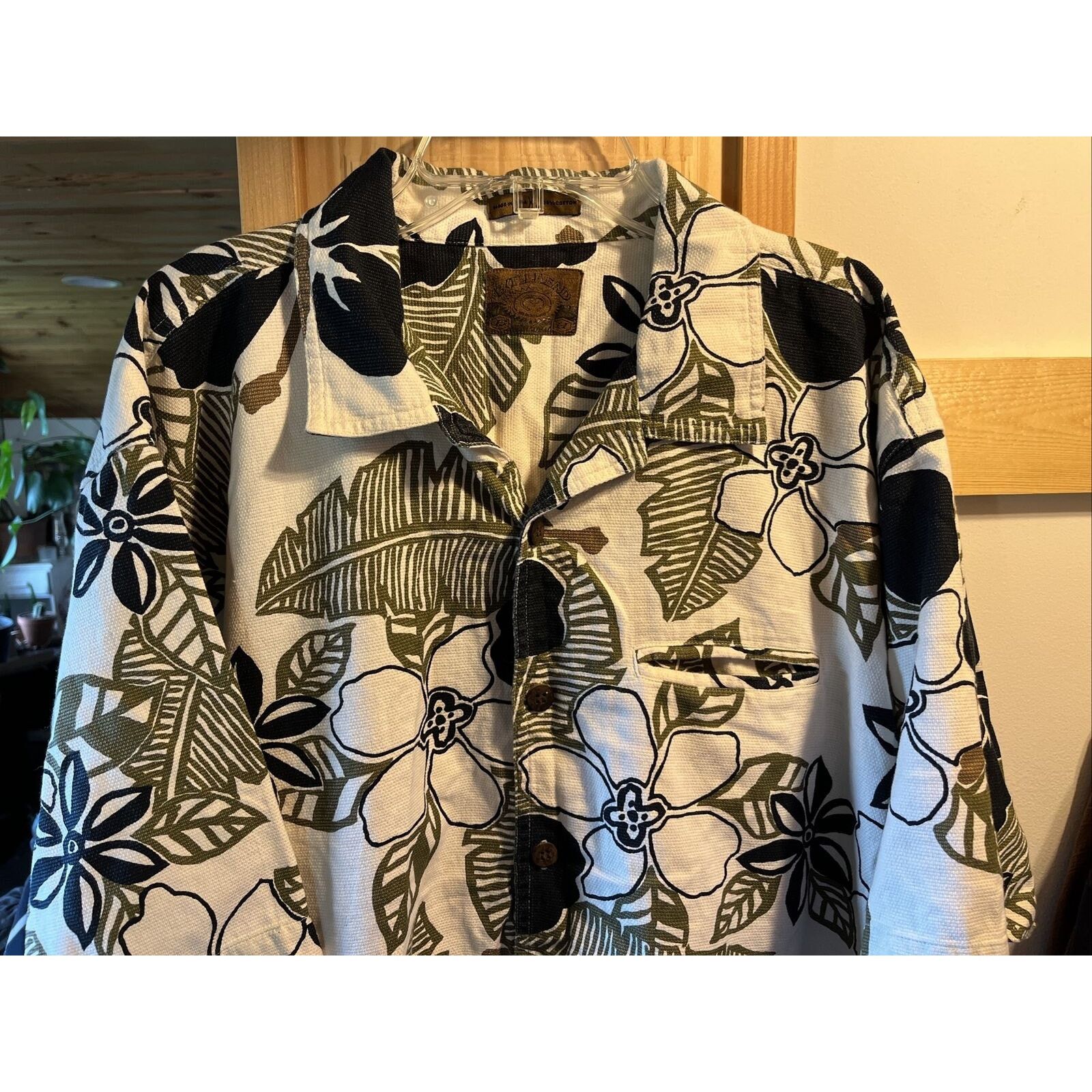 Bullhead Denim Co. Bullhead Vintage Men's XL White Black Cotton Hawaiian Shirt Size US XL / EU 56 / 4 - 3 Thumbnail