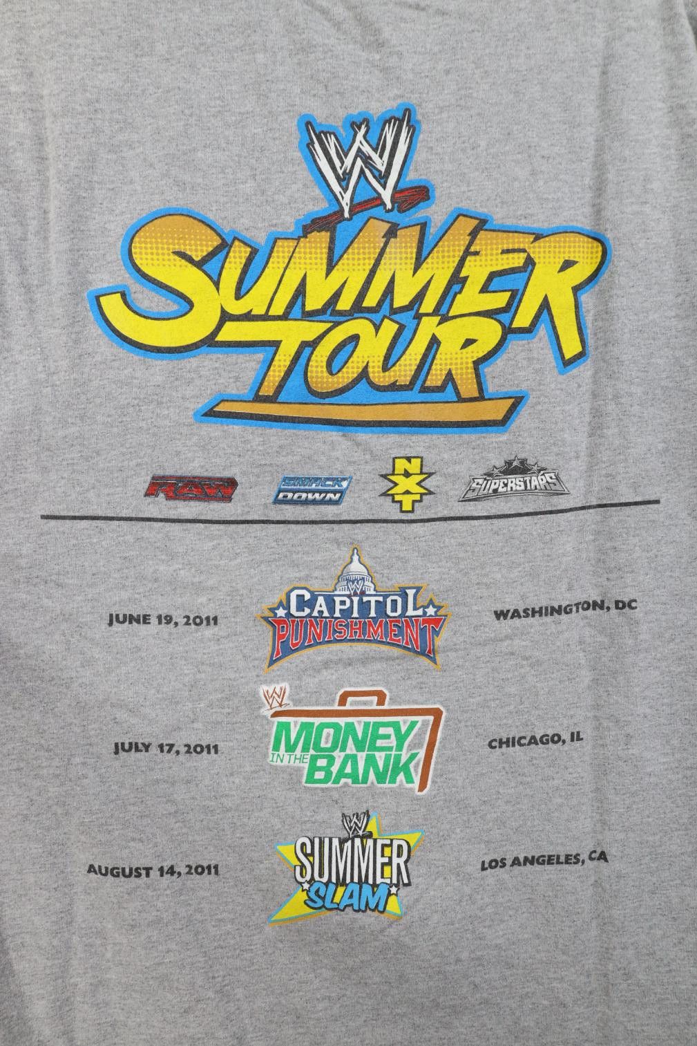 Vintage Vintage Y2K 2011 WWE Wrestling Tour T-Shirt Heather Gray Size US L / EU 52-54 / 3 - 10 Thumbnail