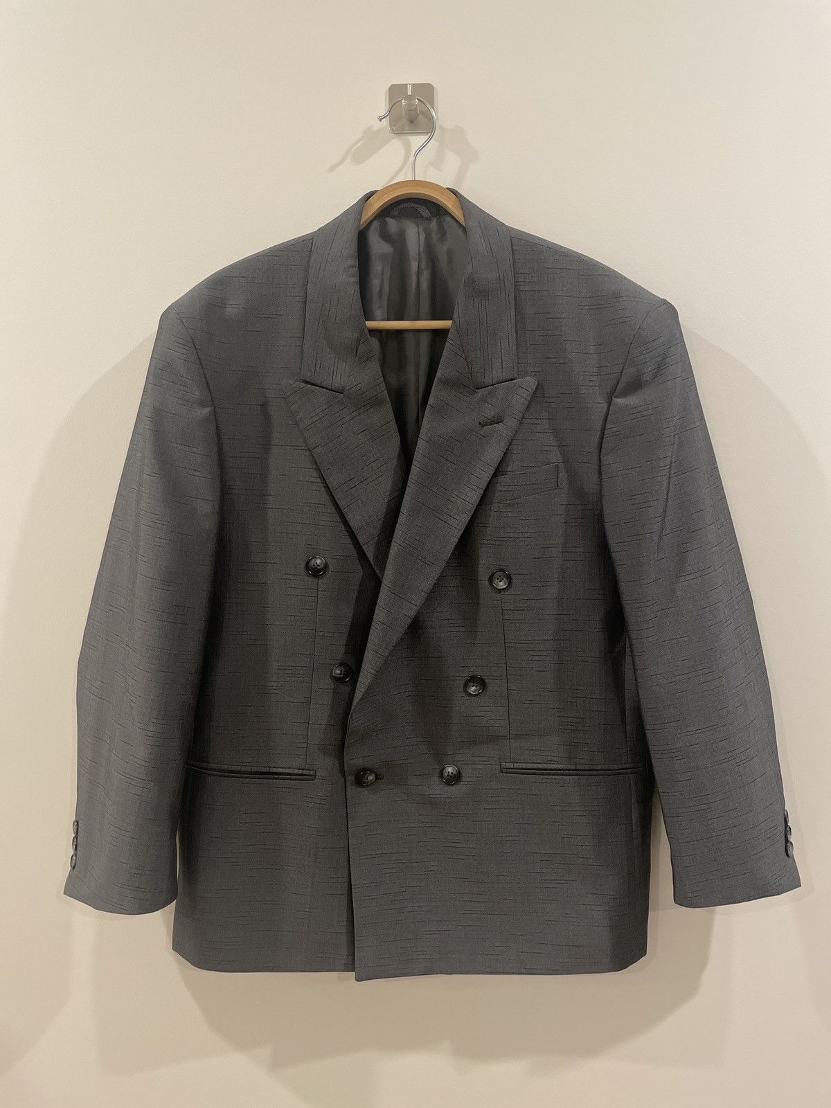 Vintage Rare vintage grey textured blazer Size 48R - 1 Thumbnail