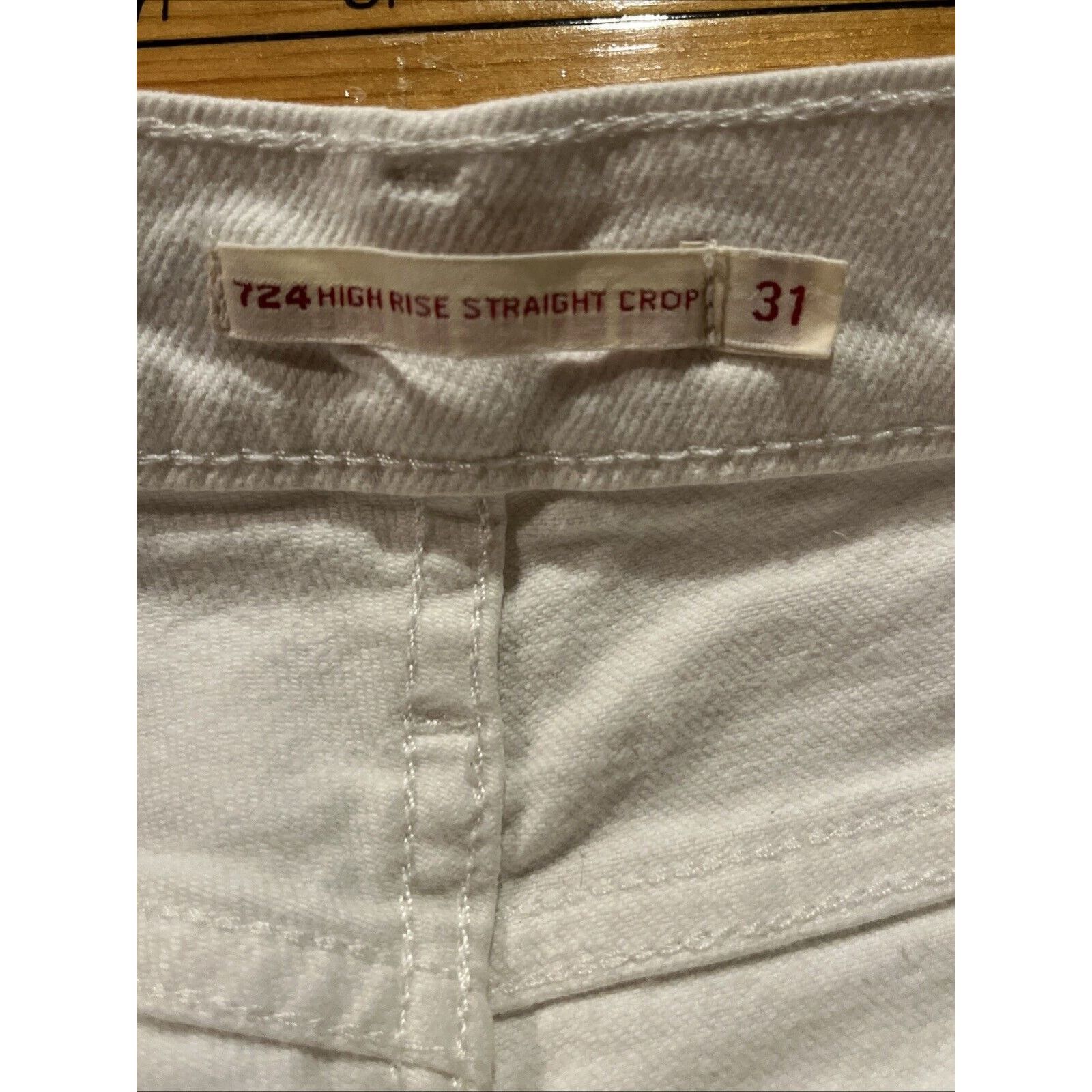 Levi's Levi’s 724 Jeans Womens 31 32x24 High Straight Raw Hem White Size 31" - 12 Thumbnail