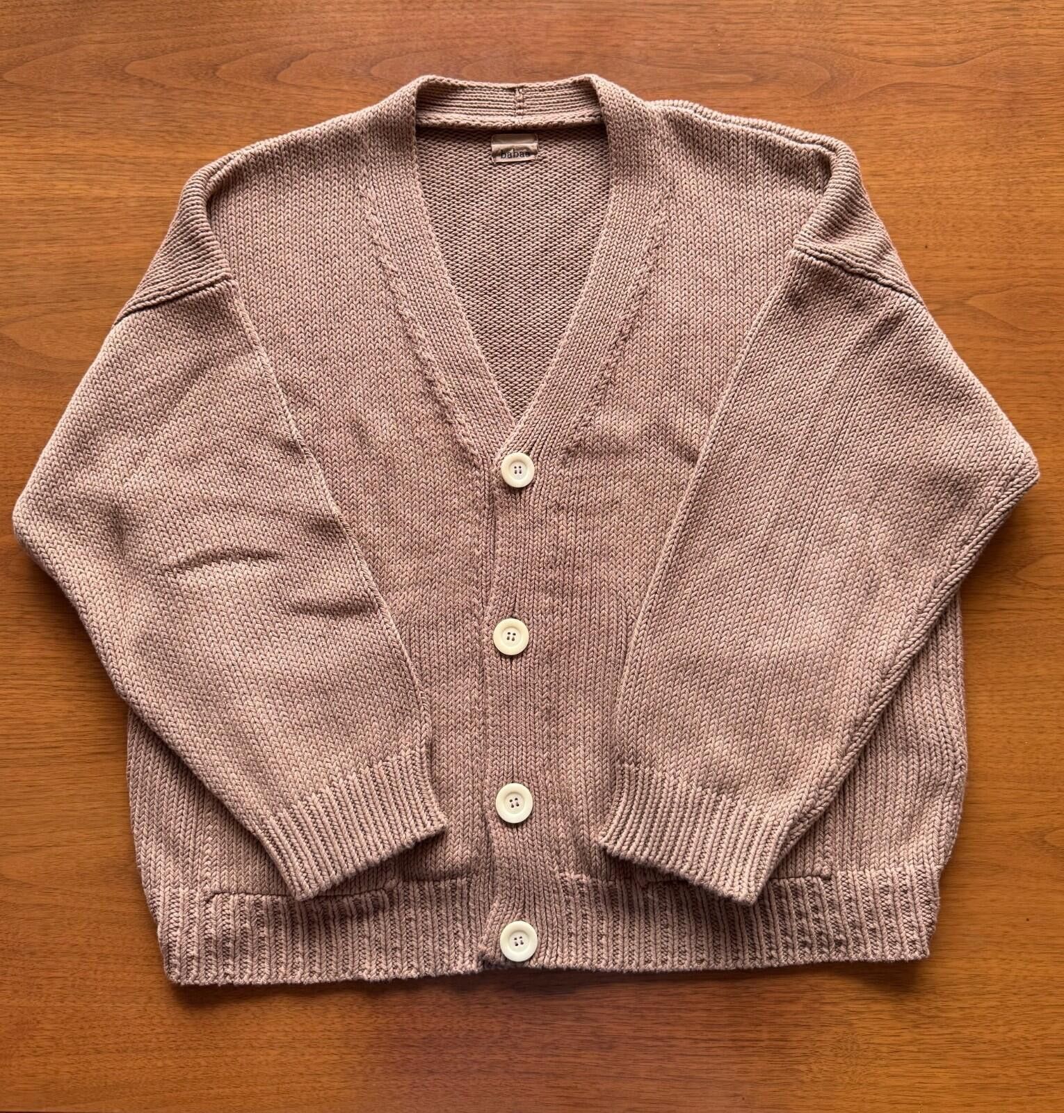 Other Babaa Men's no16 Roasted Fig Dusty Pink Cardigan Sweater Size US M / EU 48-50 / 2 - 2 Thumbnail