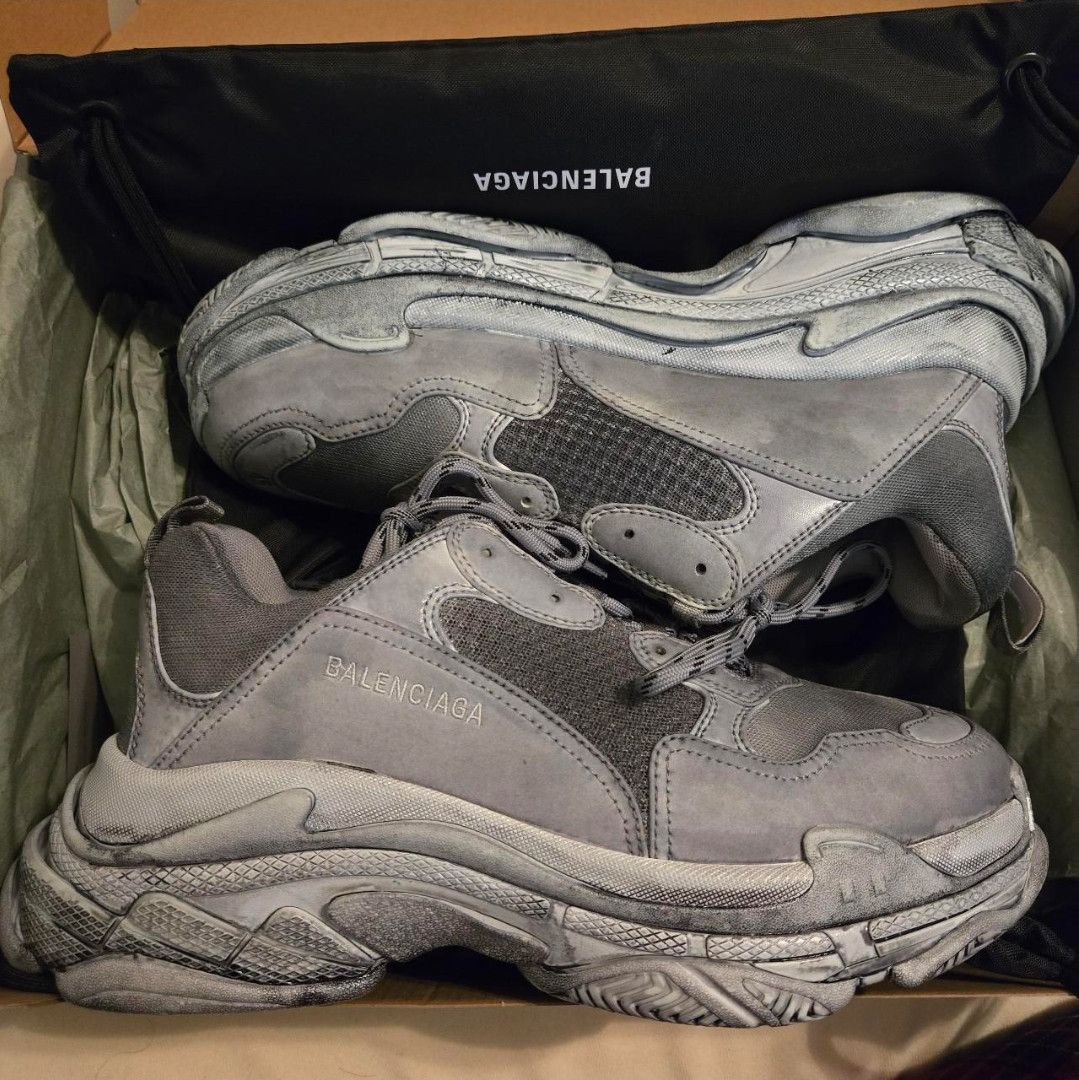 靴 Balenciaga Triple S Dark Grey/Light Grey Balenciaga Triple S Dark Grey / Grey / White Mesh EU 38 UK 5