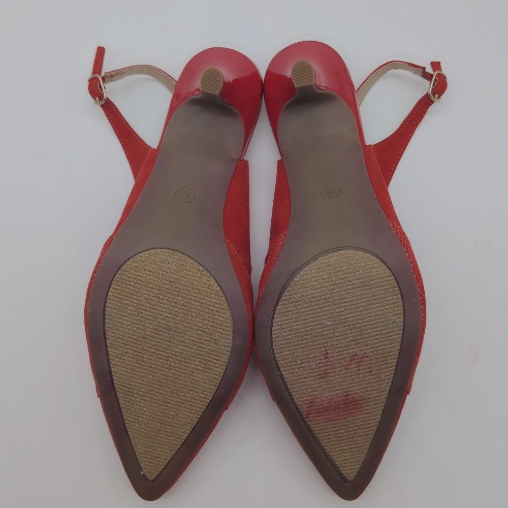 Other Karen Scott Sz 9.5 Elegant Red Slingback Heels Gladiss Size US 9.5 / IT 39.5 - 9 Thumbnail