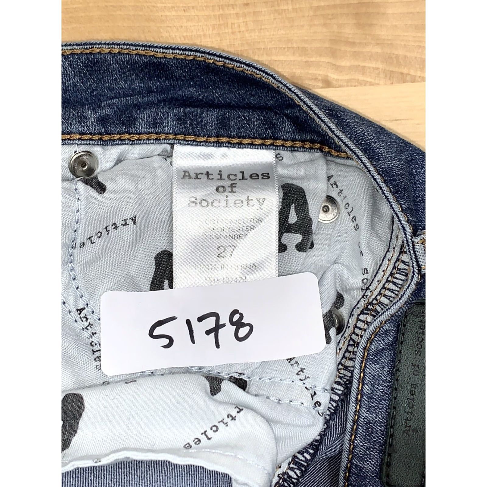 Vintage Articles of Society Skinny Fit Glendale 27x28 Women's Denim Jeans Blue #5178 Size 27" / US 4 / IT 40 - 5 Thumbnail