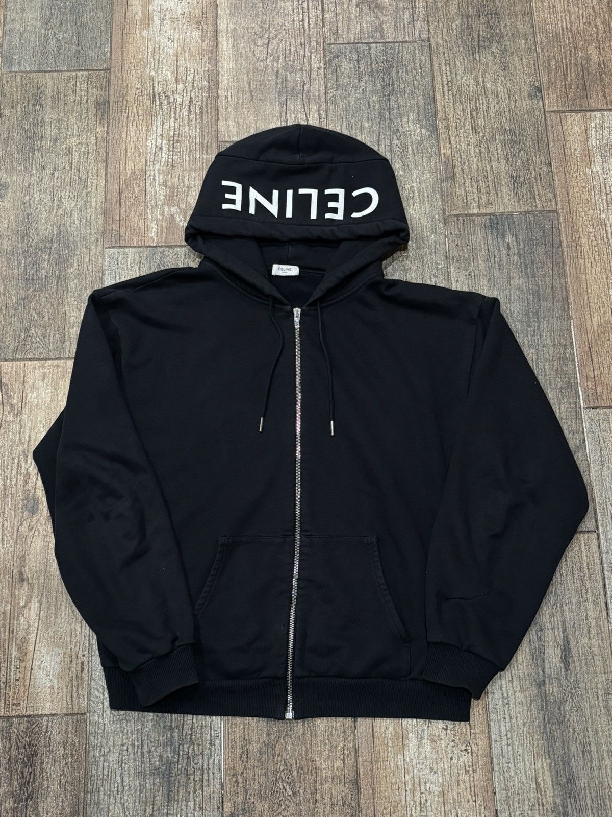 Celine Black Logo Zip Hoodie Size US L / EU 52-54 / 3 - 1 Thumbnail
