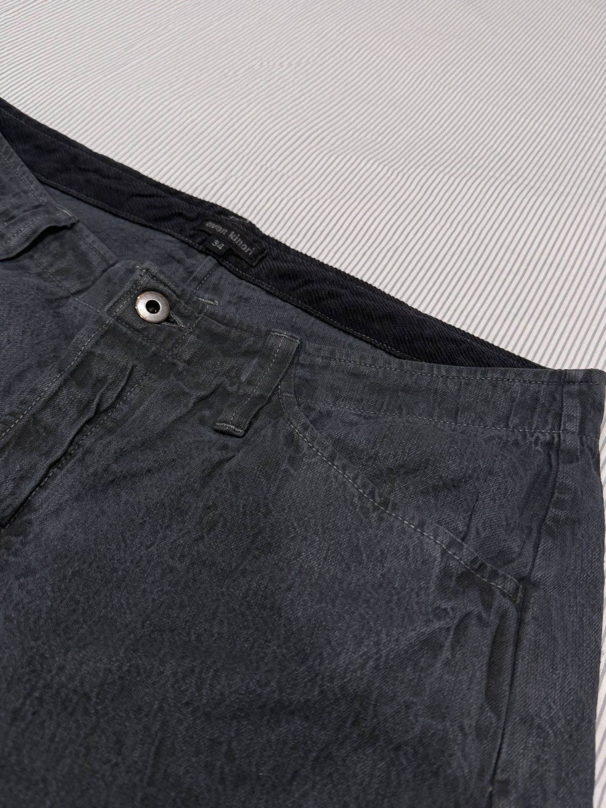 Evan Kinori Four pocket cotton hemp sumi inked dyed pants 34 Size US 34 / EU 50 - 10 Thumbnail