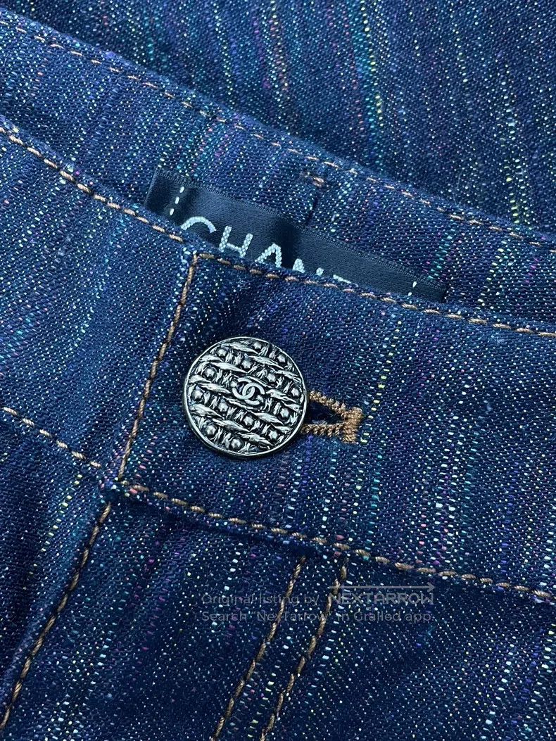 Chanel Chanel Dark blue denim wide-leg trousers Size 42" / US 20 - 2 Thumbnail