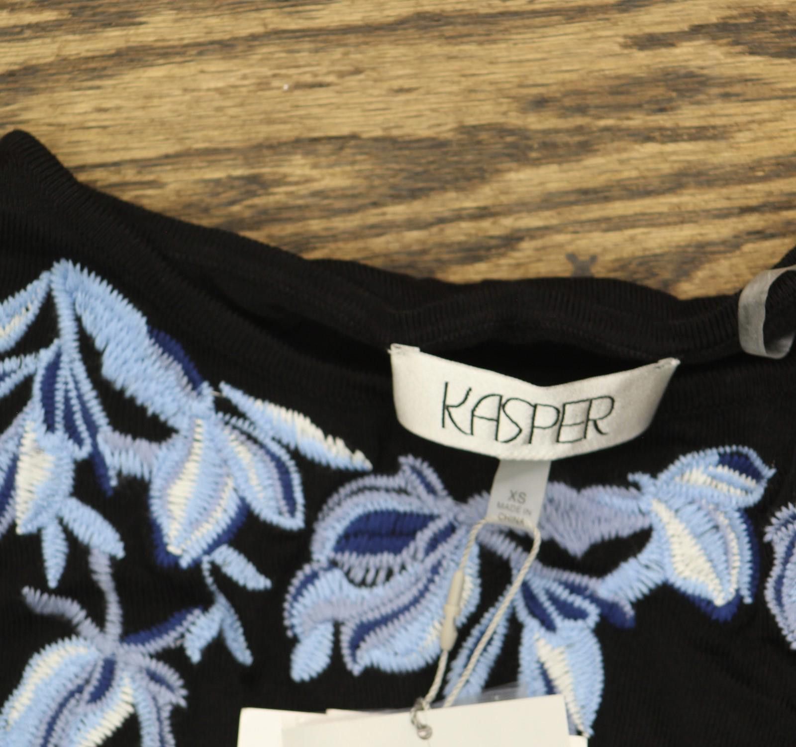 Other Kasper Womens Sleeveless Embroidered Top 10924833 Black Xs Size XS / US 0-2 / IT 36-38 - 4 Thumbnail