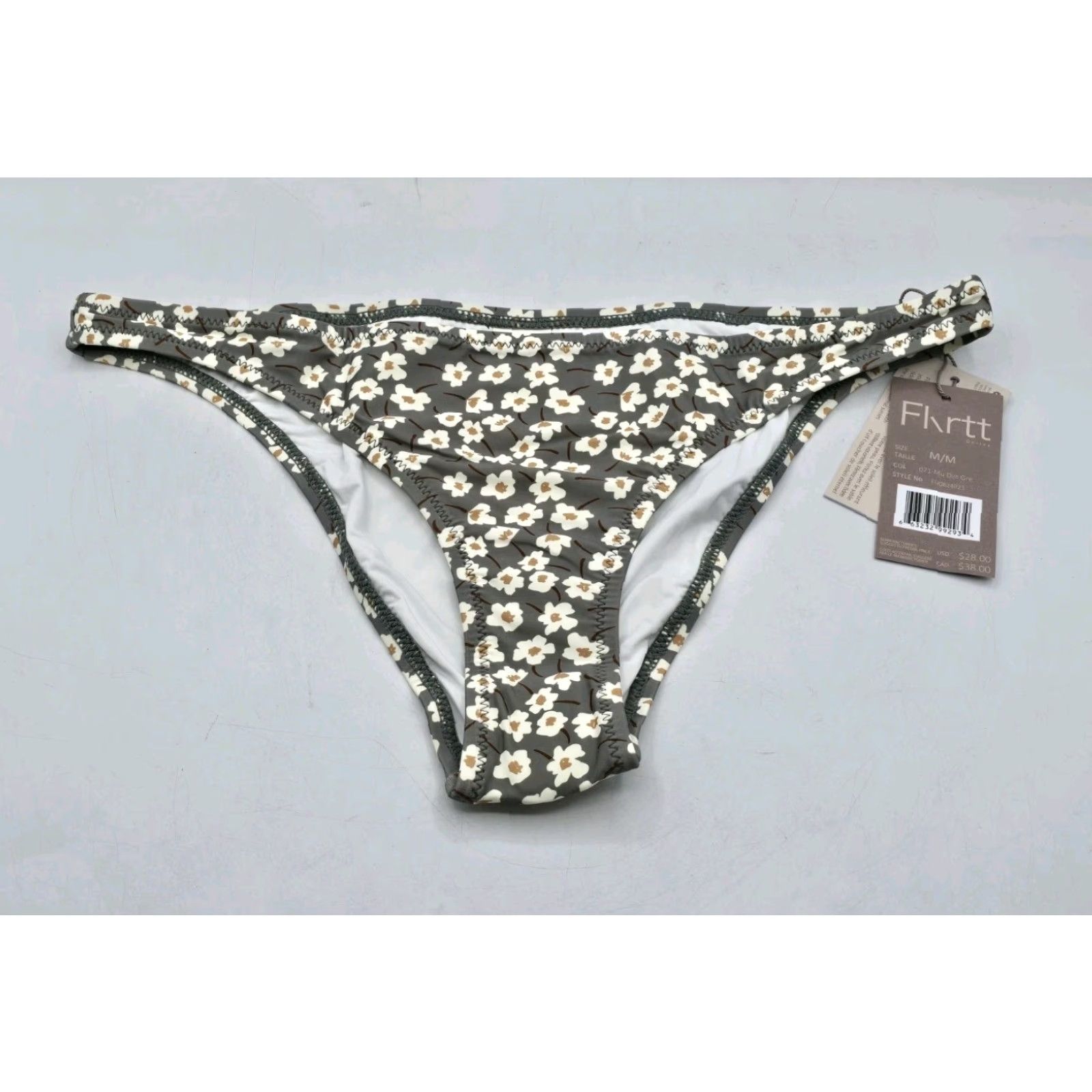 Vintage Profile by Gottex Women's Bikini Bottom - Flirtt Floral Green M, High-Waisted, NWT, Multi Dusk Green, Swim Bottom, Trainer? Size 32" / US 10 / IT 46 - 2 Thumbnail