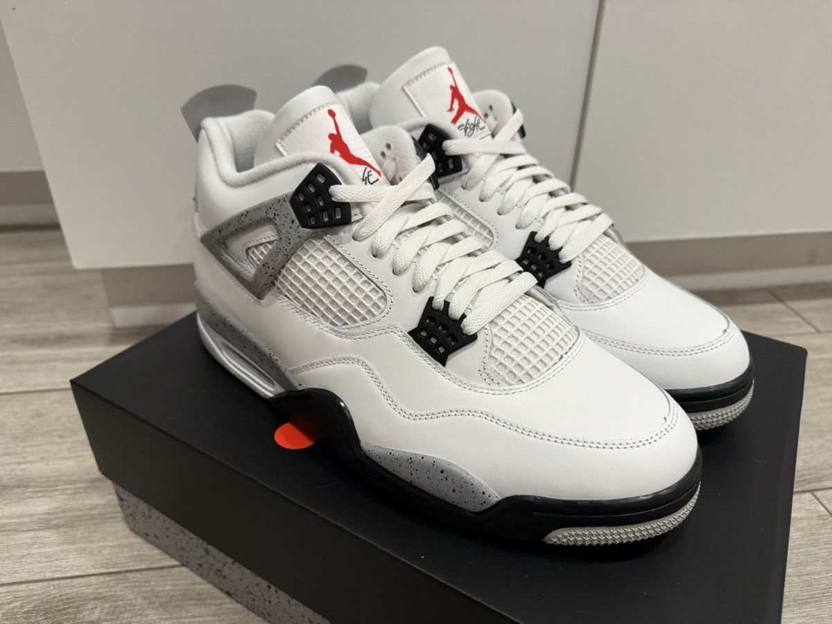 Jordan Brand Air Jordan 4 Retro White Cement Fire Red Tech Grey Black 12 Size US 12 / EU 45 - 4 Thumbnail