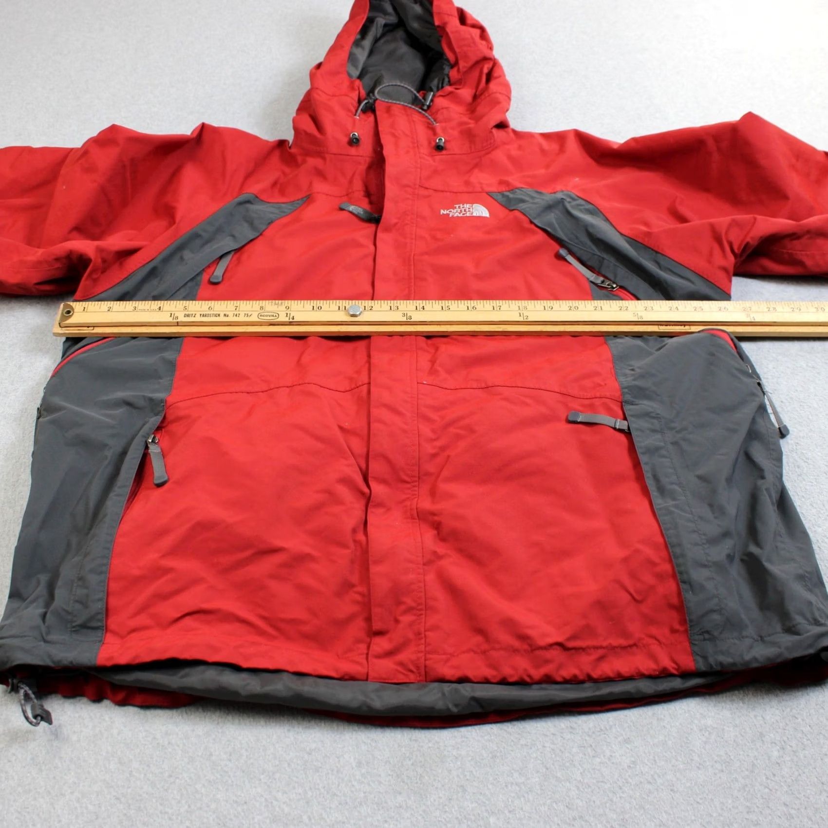 The North Face North Face Coat Men 2XL Red Gray HyVent Hooded Jacket Waterproof Snowboard Winter Size US XXL / EU 58 / 5 - 7 Thumbnail