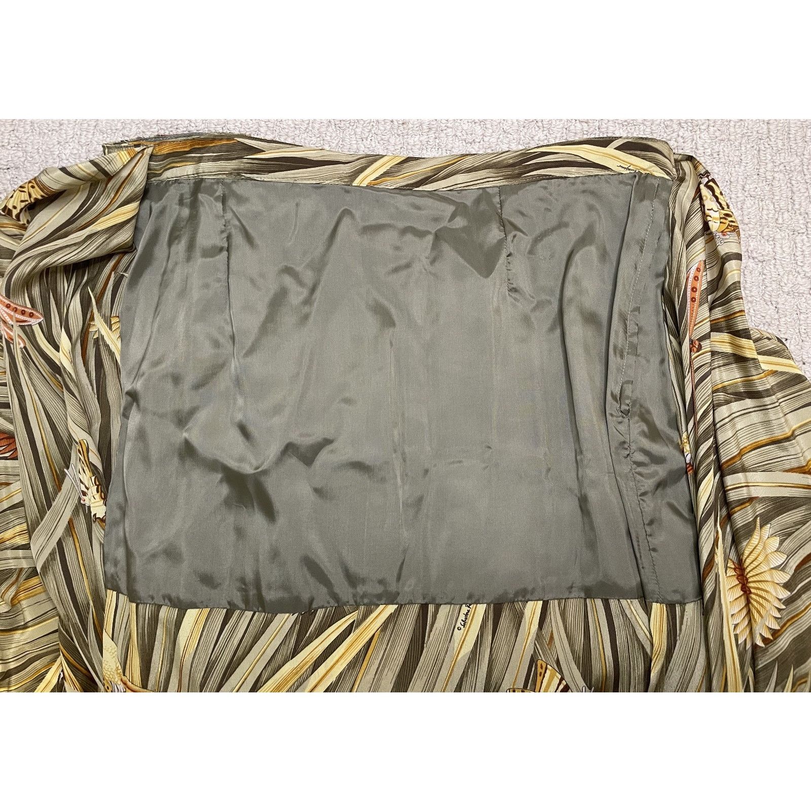 Salvatore Ferragamo Salvatore Ferragamo Wrap Skirt Womens L 10 12 44 Silk Birds Size 34" / US 12 / IT 48 - 13 Thumbnail