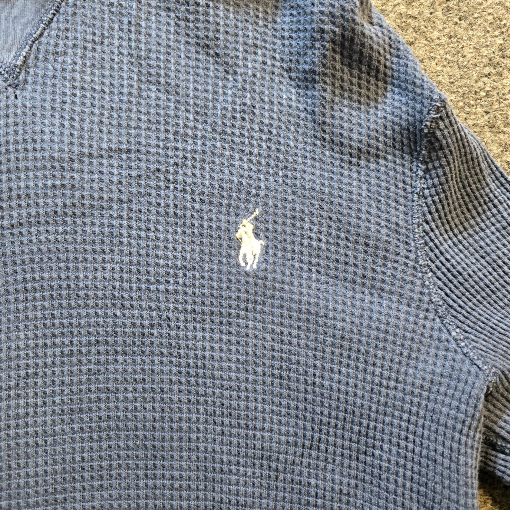 Polo Ralph Lauren Polo Ralph Lauren Top Womens Medium Blue Thermal Hoodie Long Sleeve Capsule Size M / US 6-8 / IT 42-44 - 3 Thumbnail