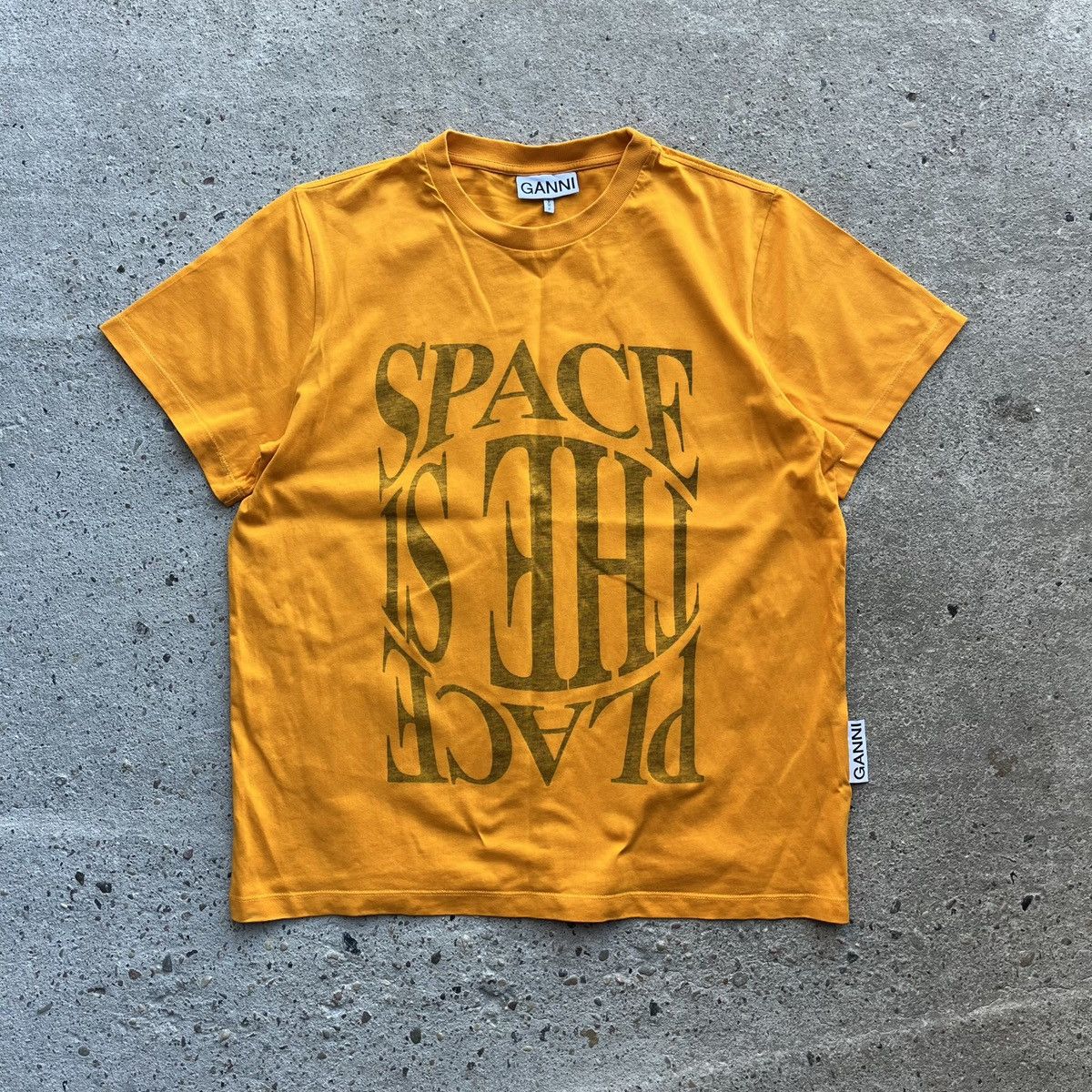 Designer × Ganni Ganni space is the place orange tshirt women Size S / US 4 / IT 40 - 1 Thumbnail