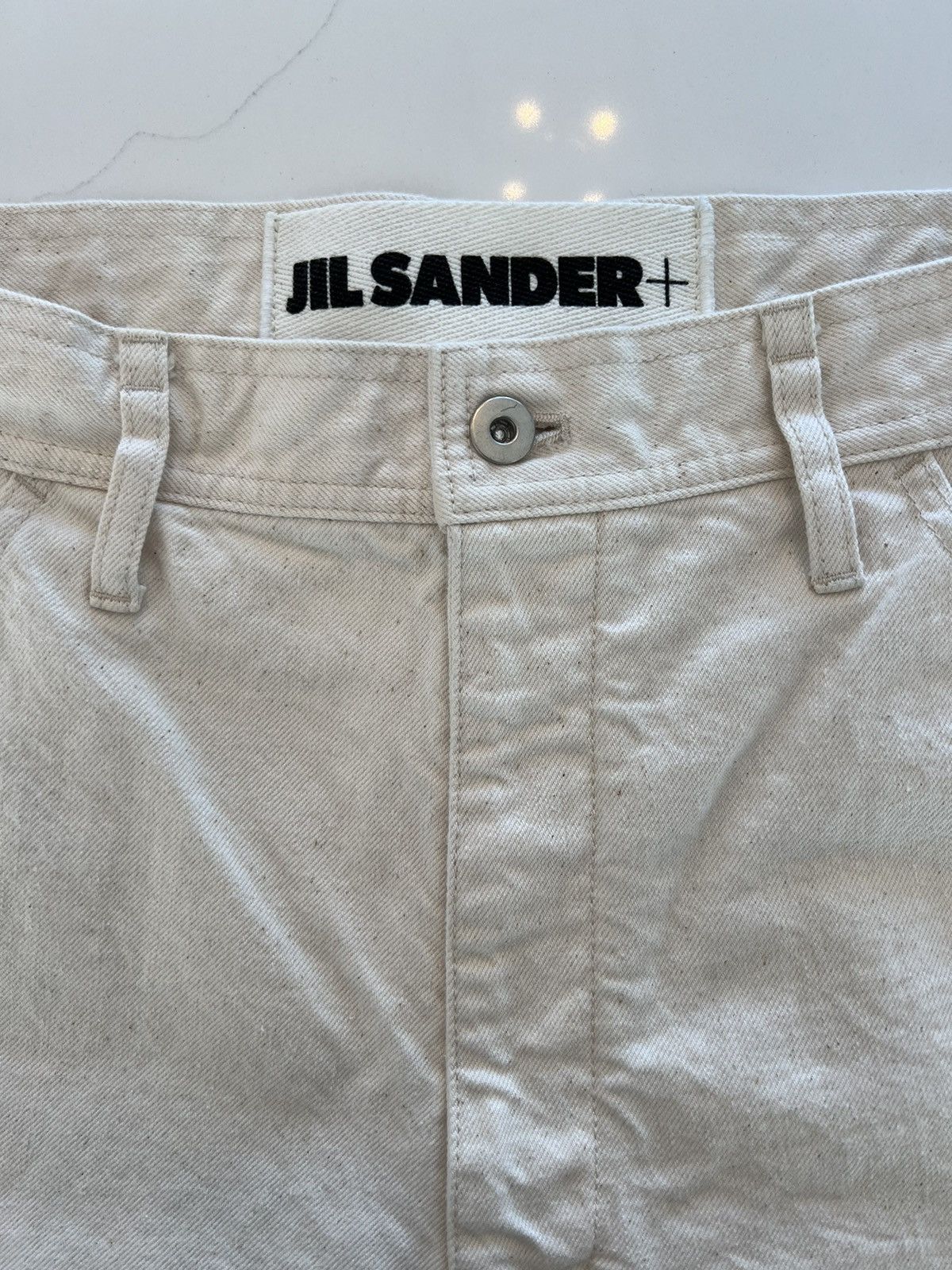 Jil Sander New JIL SANDER Japanese Selvedge Wide Denim Off White Jeans Size US 29 - 9 Thumbnail