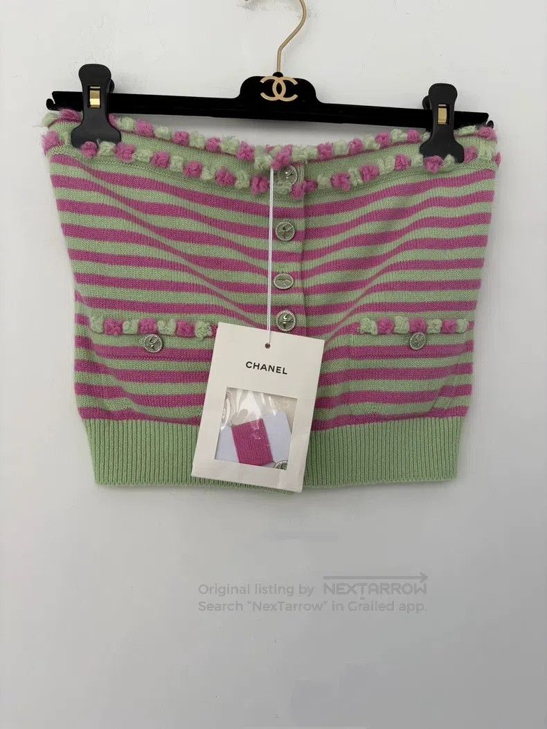 Chanel Chanel Spring and Summer Collection New Pink Green Striped Size XS / US 0-2 / IT 36-38 - 1 Thumbnail