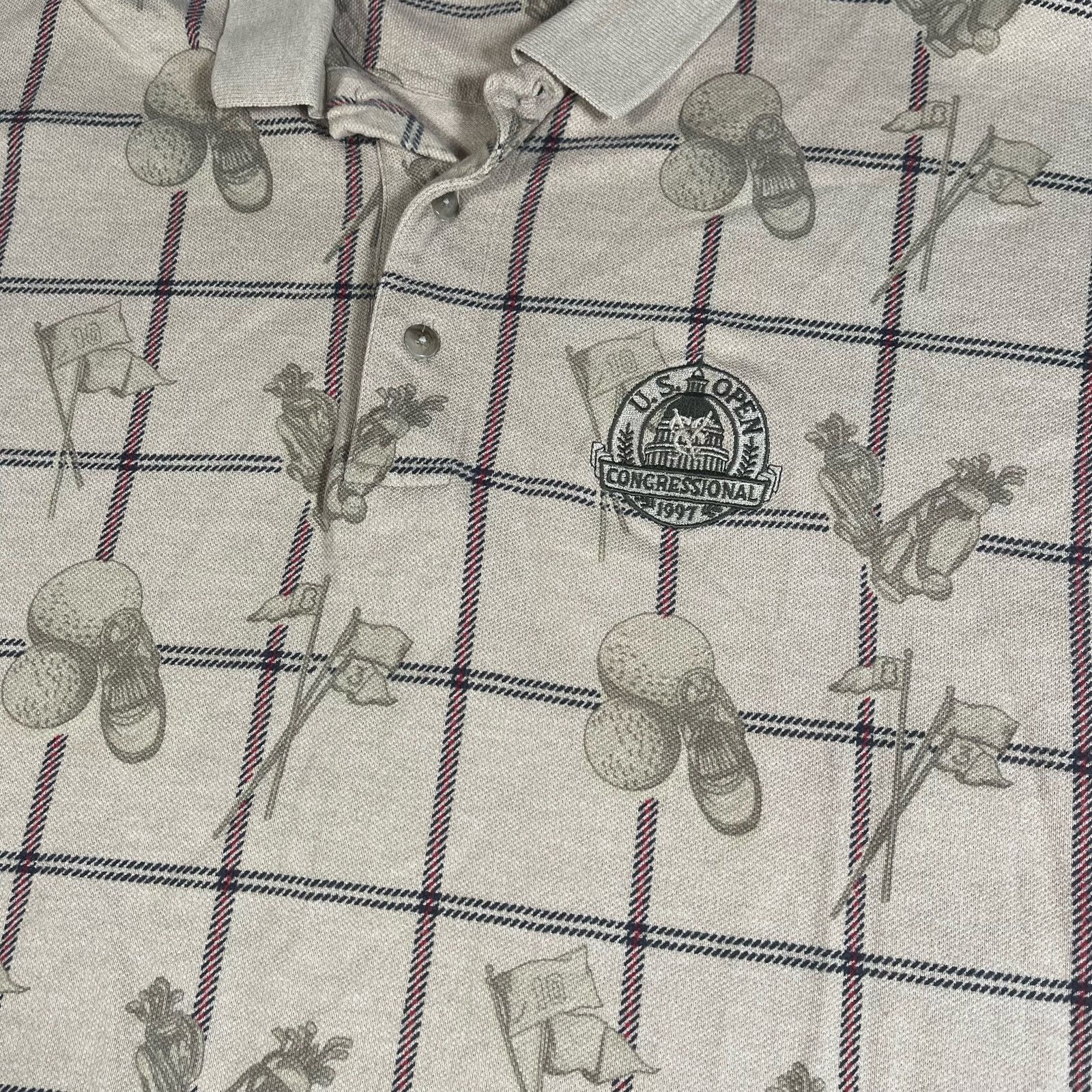 Izod Vintage 90s Rare IzodClub Mens XL Polo All Over Golf Pattern Size US XL / EU 56 / 4 - 3 Thumbnail